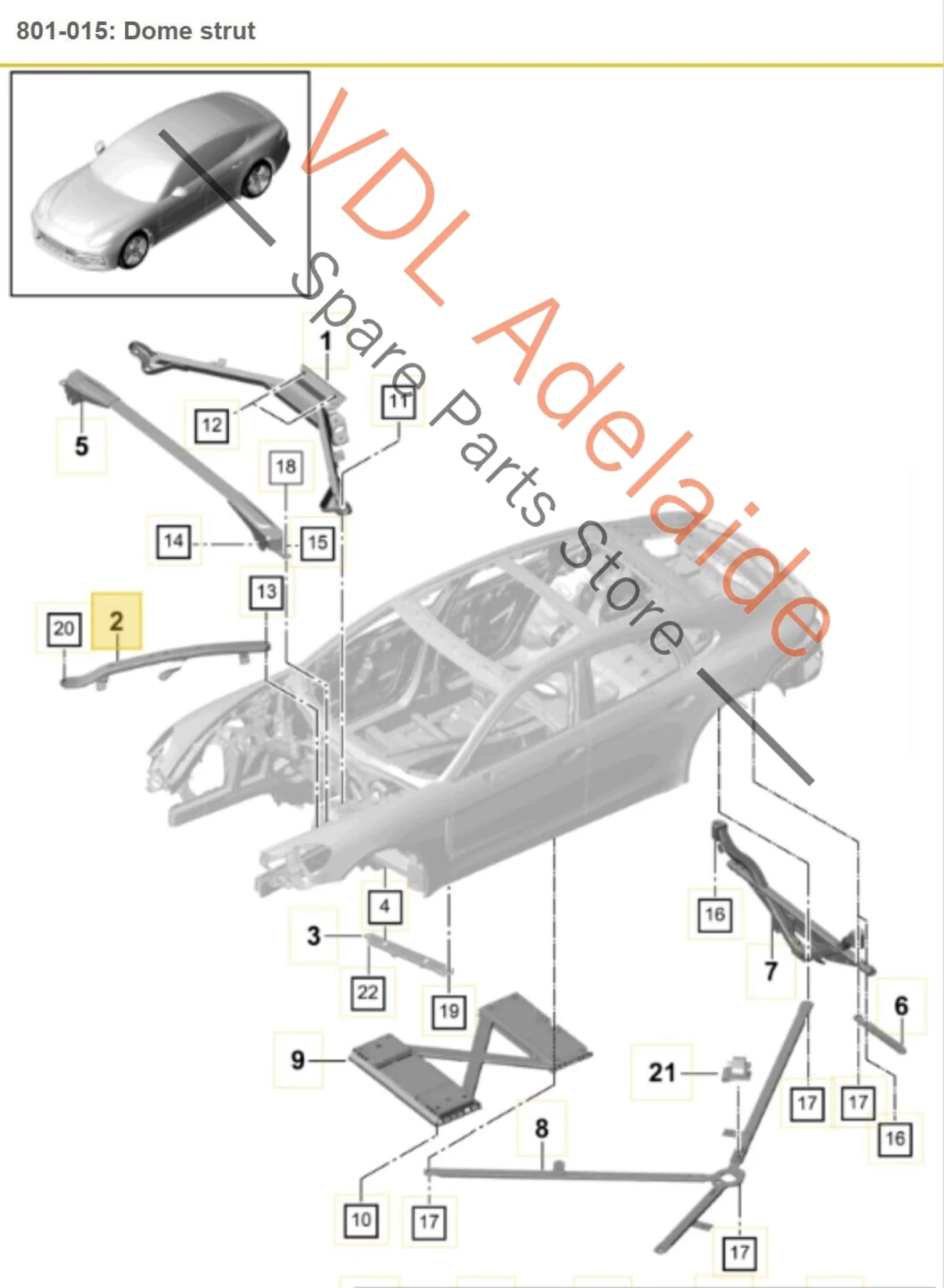 Porsche Panamera Turbo 971 Right Front Reinforcement Brace Bracket 9A780547801 - Image 2