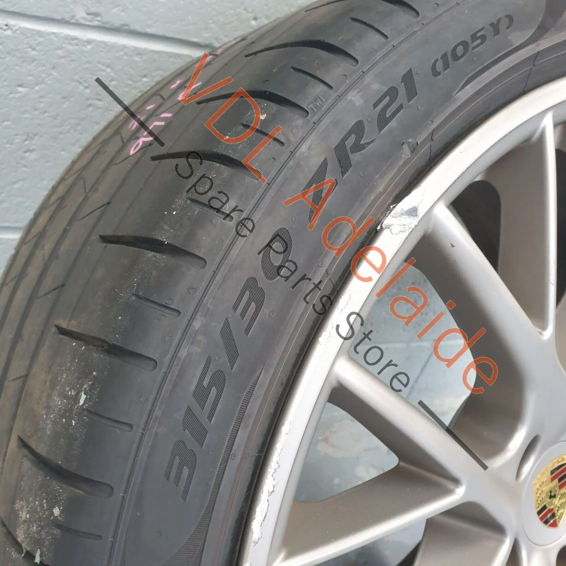1x Porsche Panamera Turbo 971 21x11.5 in Rear Alloy Wheel Rim - Image 4