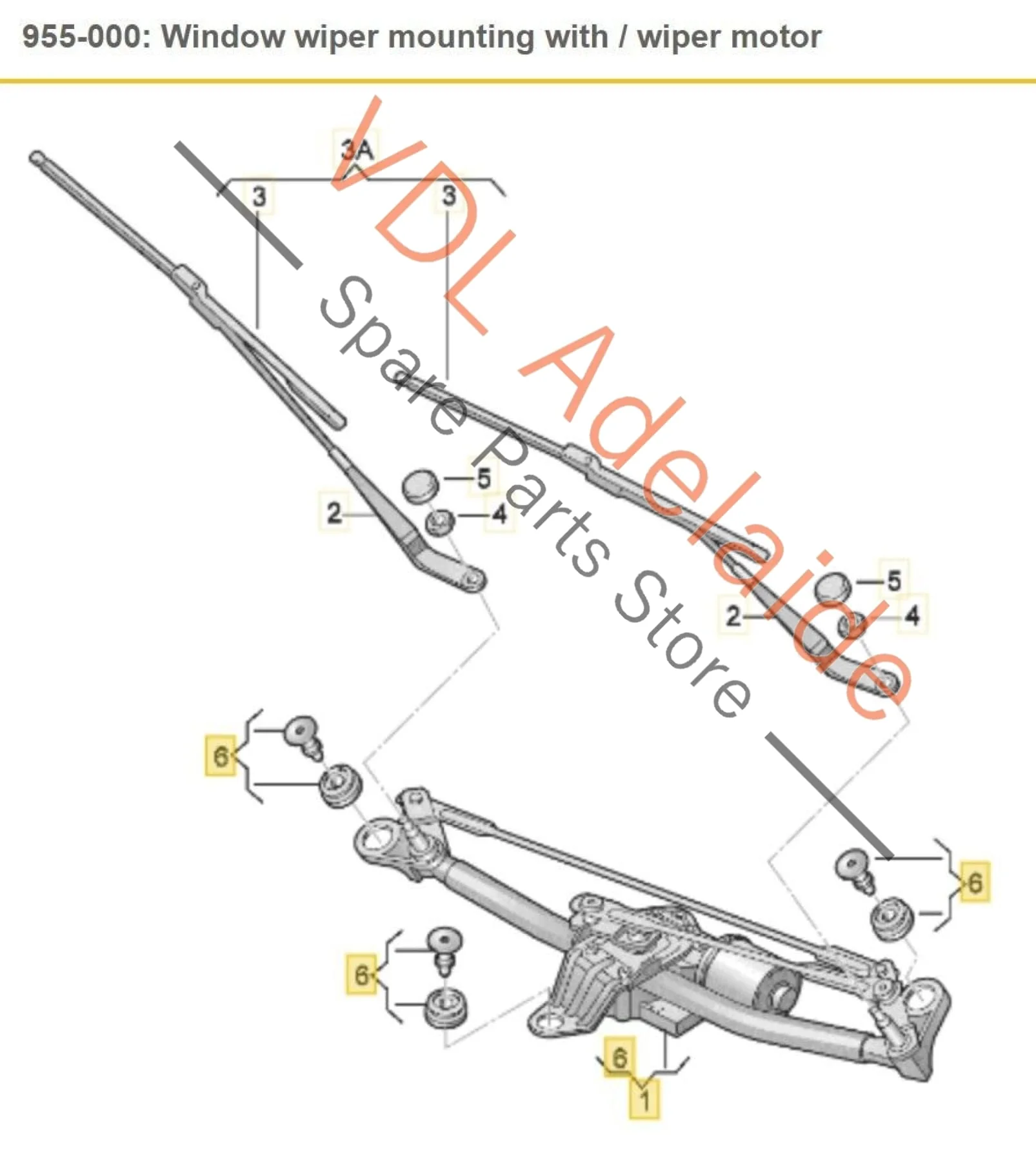 Audi RS3 8V Windscreen Wiper Linkage Motor Assembly for RHD 8V2955023D