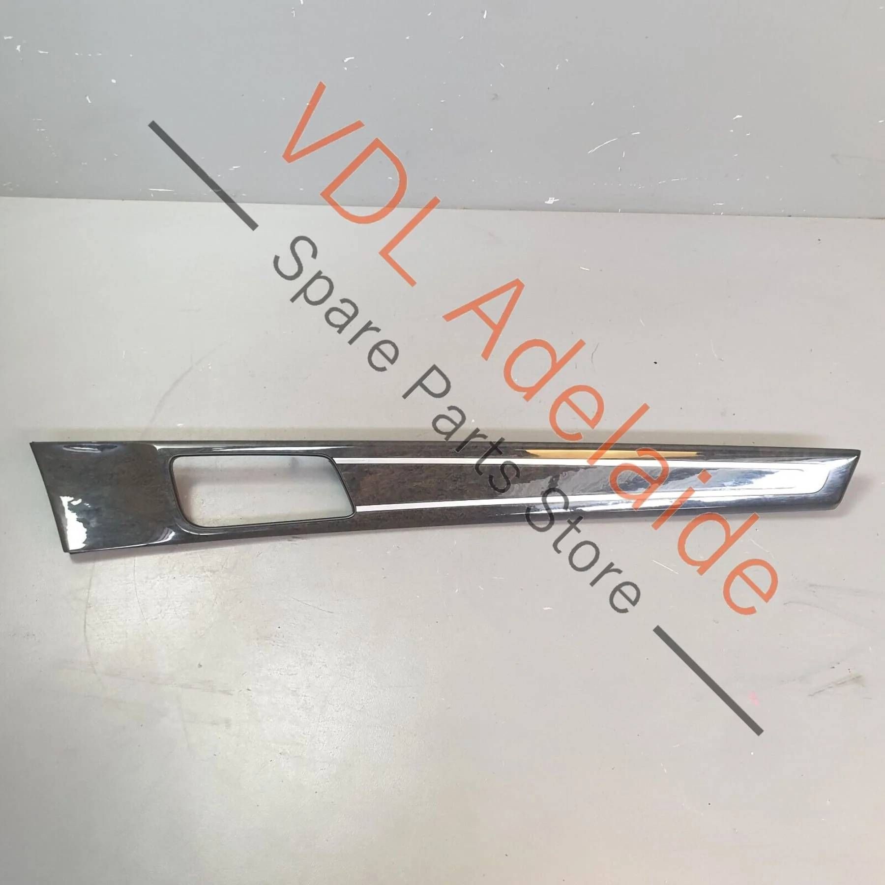 Porsche Panamera Turbo Swedish Birch Front Right Wood Grain Door Trim Insert