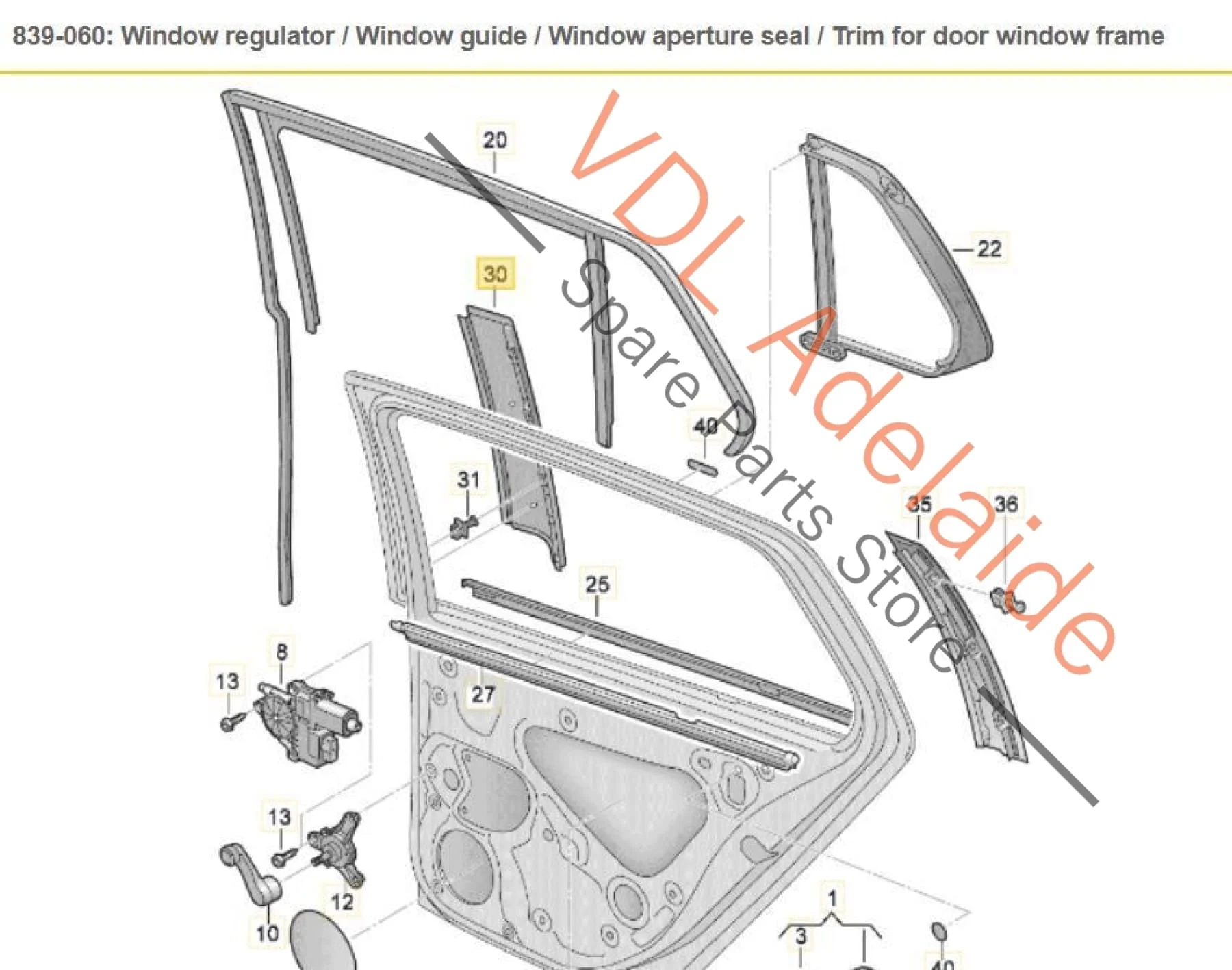 VW Golf GTi Mk7 Rear Left Exterior Trim for Door Window Frame 5G6839901B - Image 2