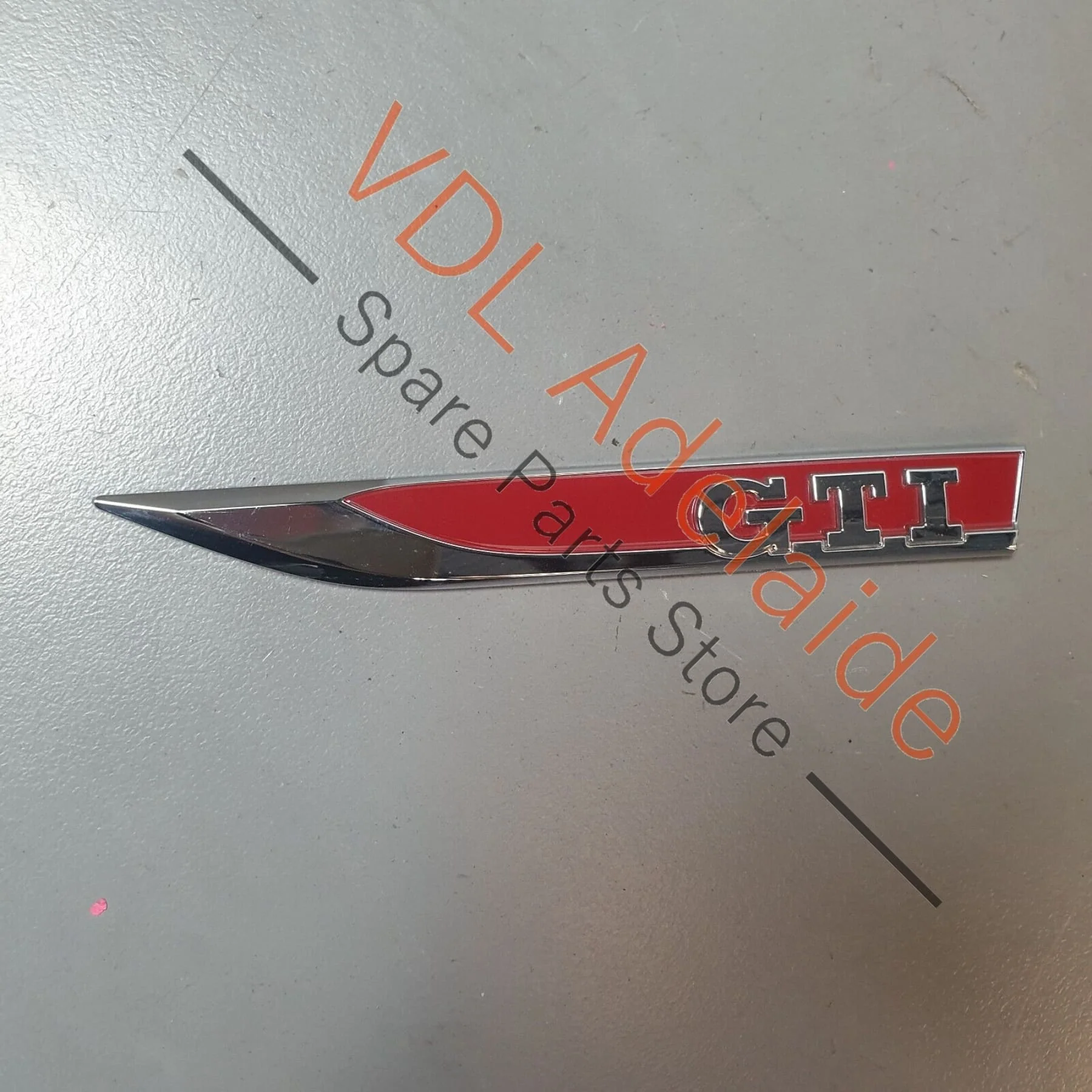 VW Polo GTi Mk5 6R Front Left Fender Guard GTI Badge, Chrome Shine Tornado Red - Image 6