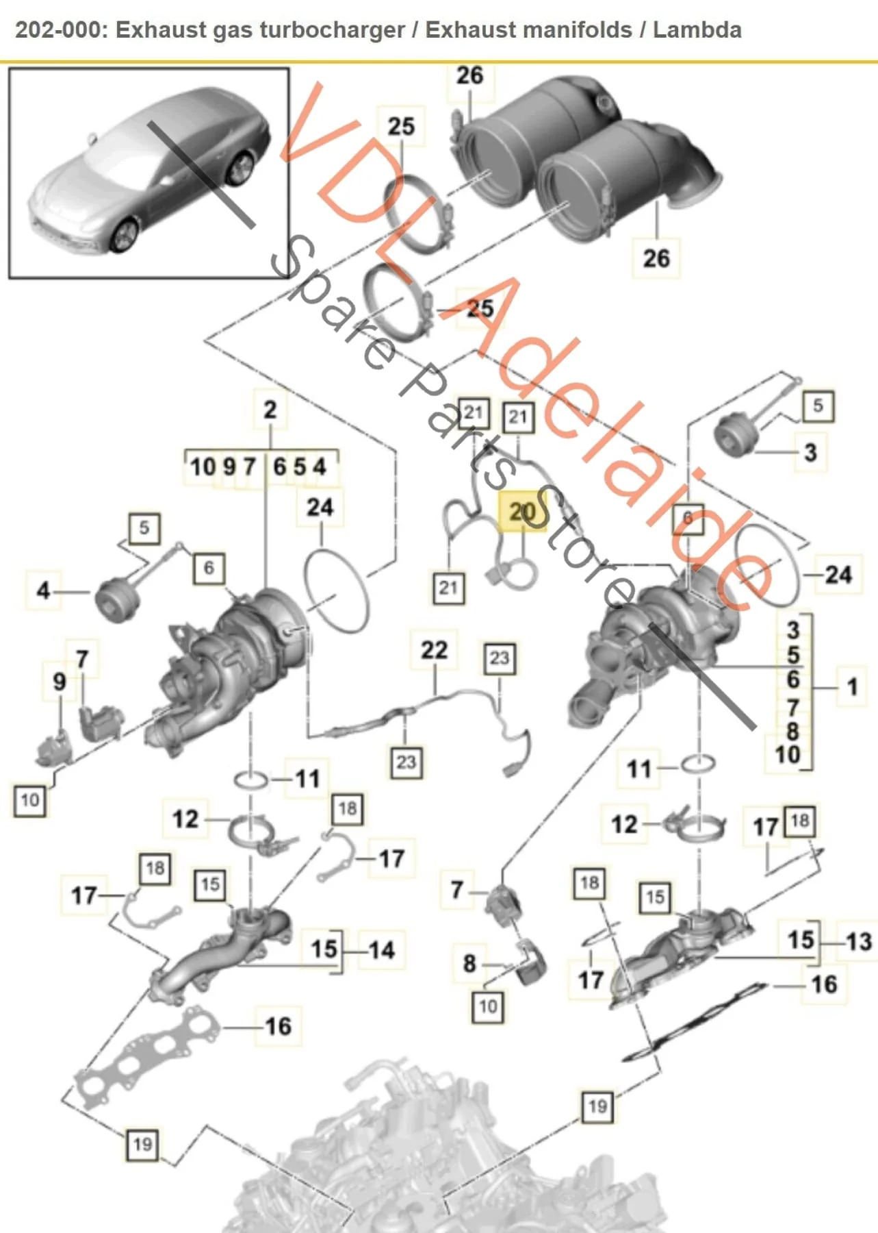 Porsche Panamera Turbo 971 Exhaust Gas Lambda Probe Oxygen Sensor 9A790626500 - Image 2