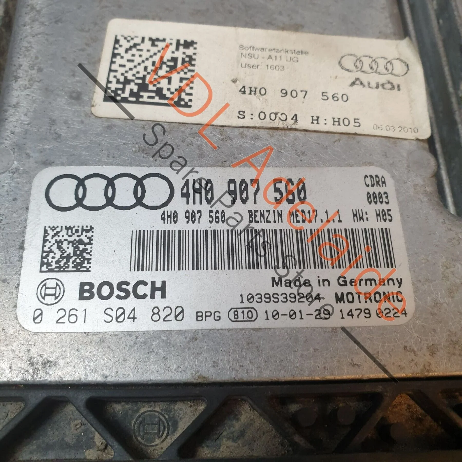 Audi A8 4H V8 CDRA Engine ECU Control Unit 4H0990990 4H0907560 MED17.1.1 - Image 3