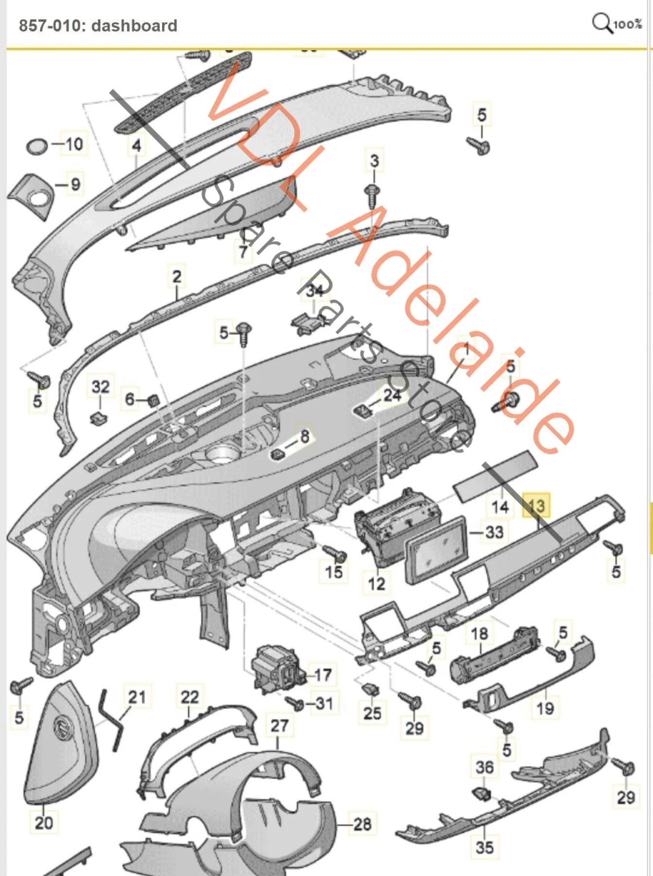 Audi A8 4H Dash Dashboard Trim Insert Wood Ash Grain Balsamico Brown for RHD 4H2857211E - Image 2