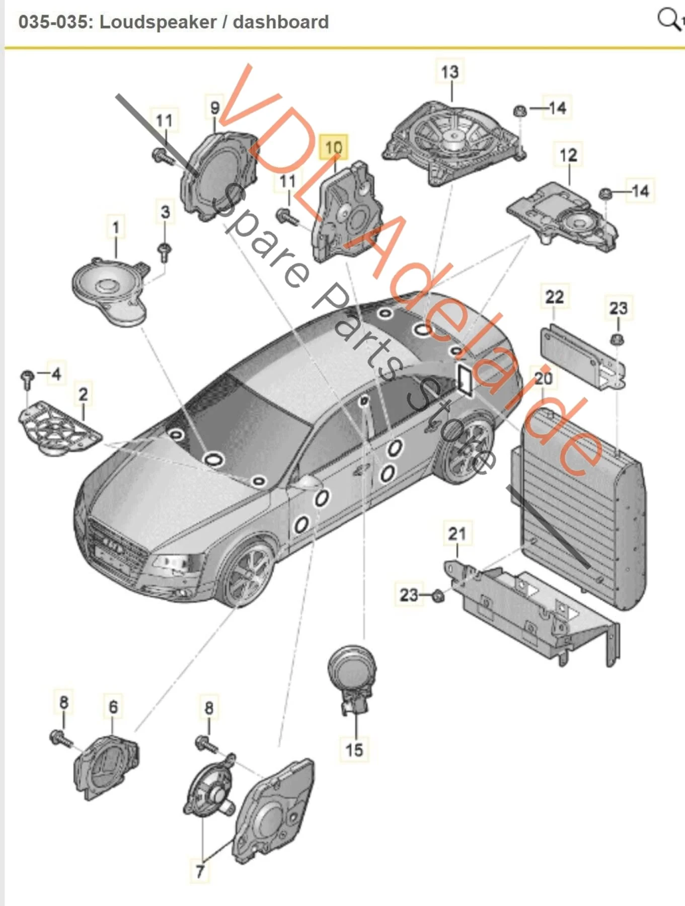 Audi A8 4H Right Rear Mid Range Speaker For Premium Bang & Olufsen Sound System 4H0035308 - Image 2