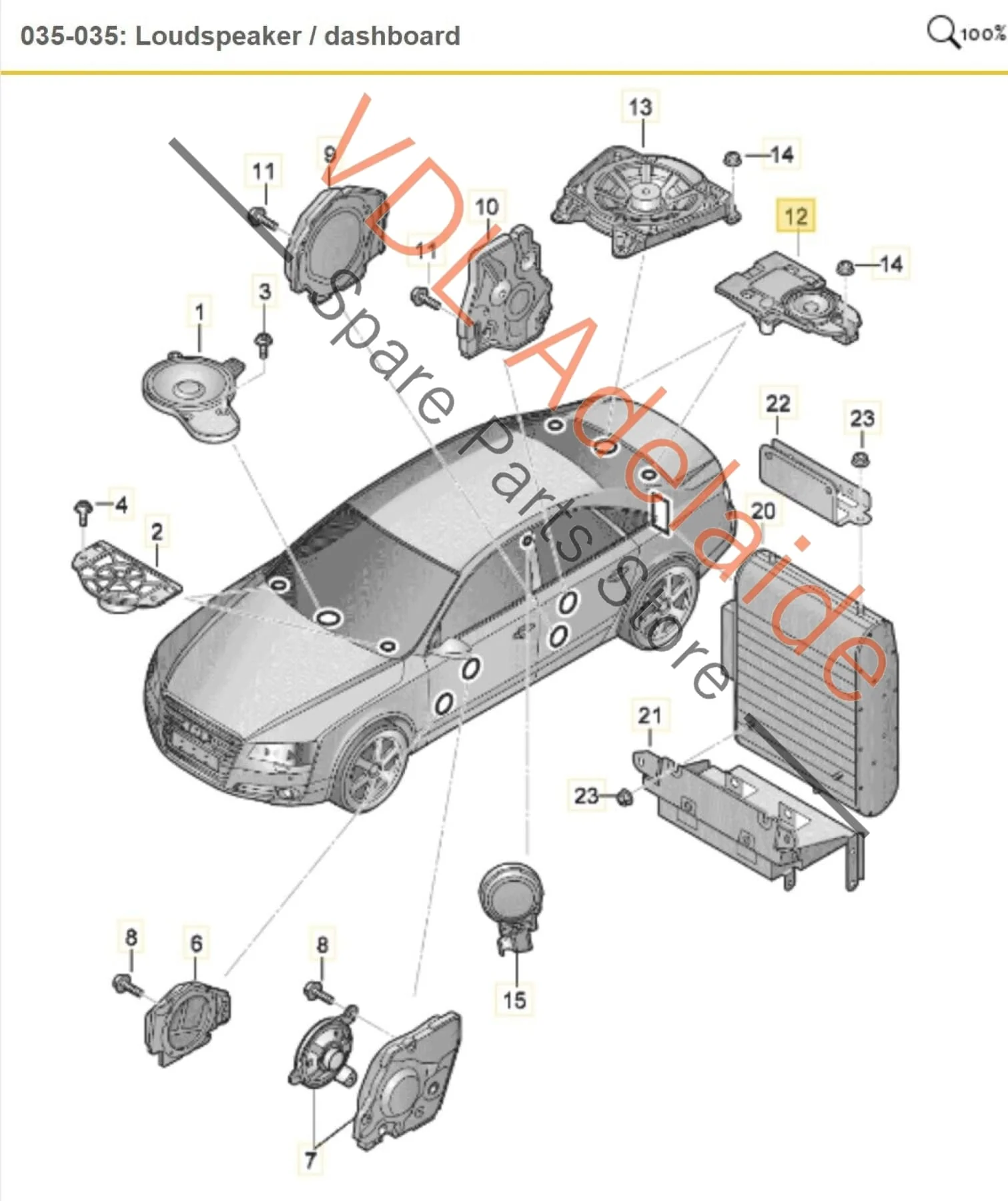 Audi A8 4H Rear Surround Speaker For Premium Bang & Olufsen Sound System #2 4H0035826 - Image 2