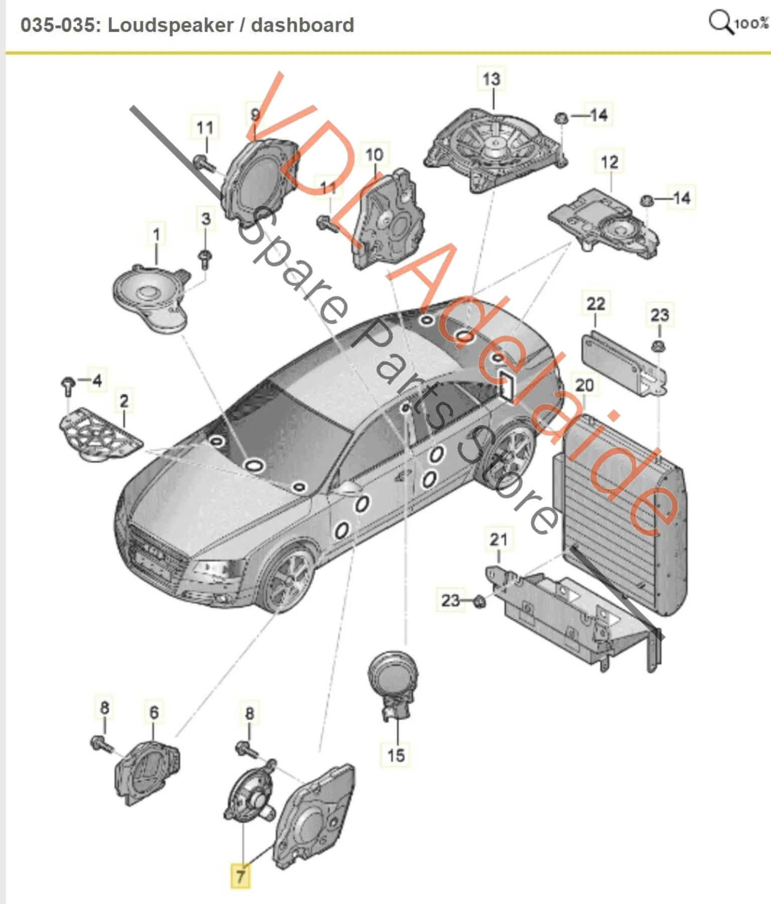 Audi A8 4H Right Front Door Speaker For Premium Bang & Olufsen Sound System 4H0035306 - Image 2