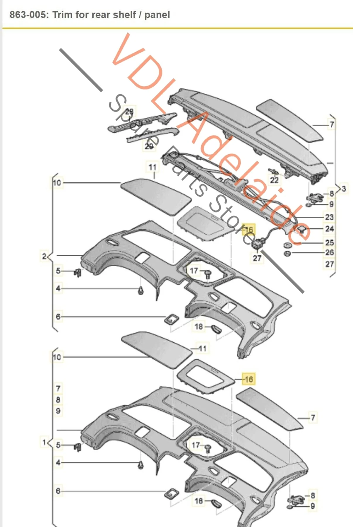 Audi A8 4H Rear Parcel Tray Speaker Cover Trim Bass Middle Centre 4H0035435B DC1 - Image 2