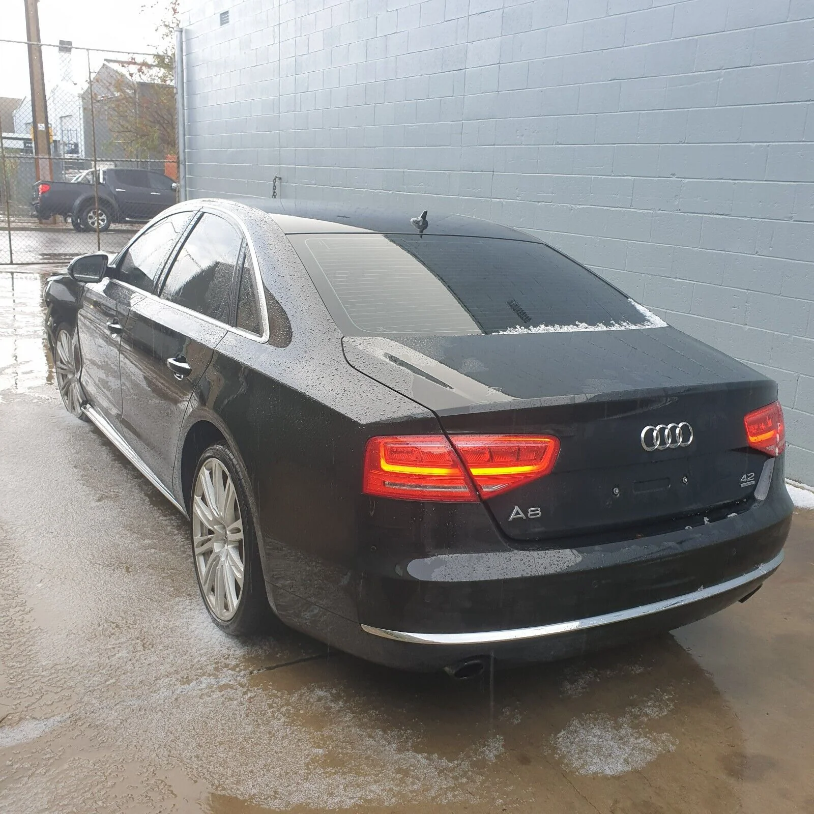 Audi A8 4H Right Rear Door B Pillar Trim Moulding Gloss Black 4H0839902B 5FQ - Image 3