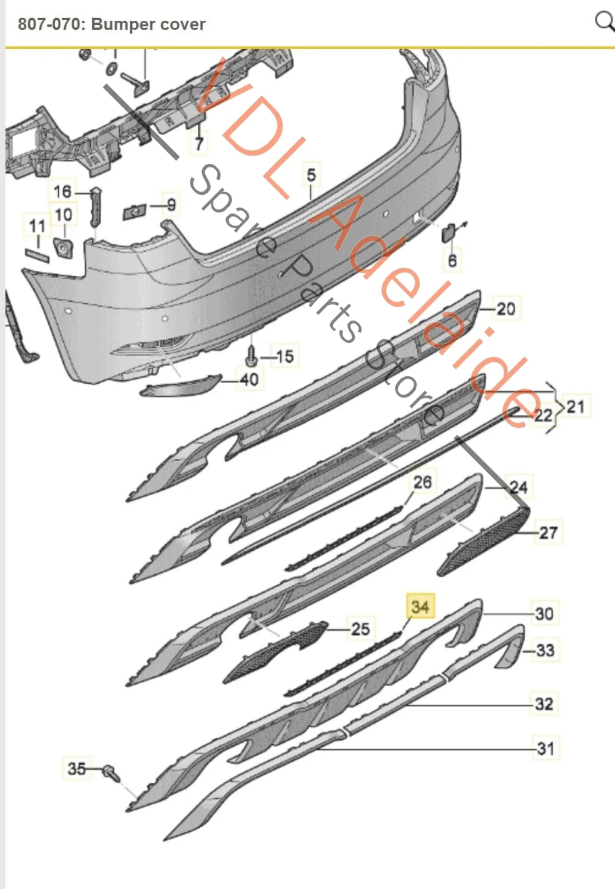 Audi S3 8V.5 Rear Bumper Centre Trim Insert 8V3807833B - Image 2