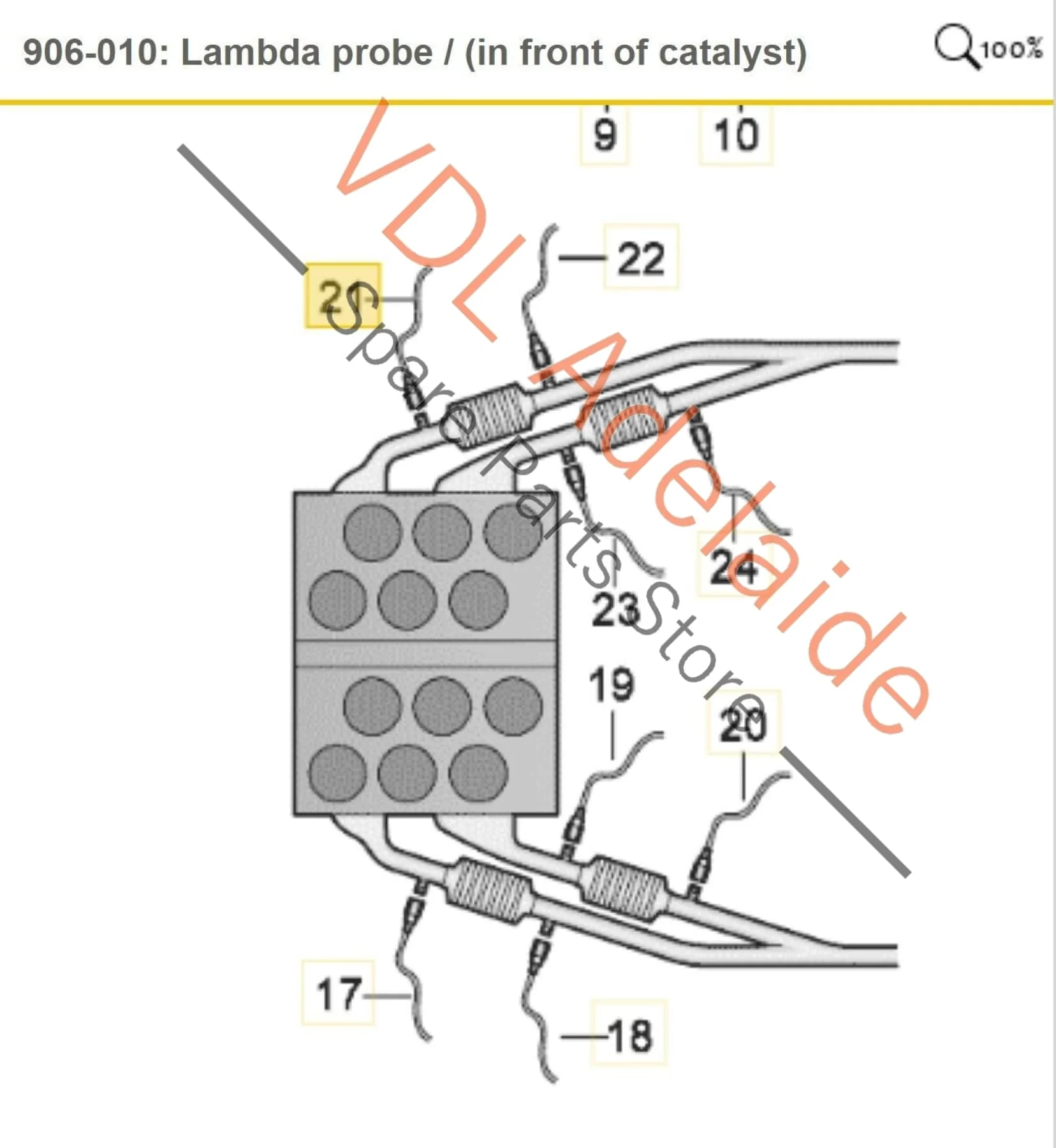 VW R36 Passat 3C B6  Front Right Before Cat Lambda Probe O2 Sensor 022906262AM - Image 2