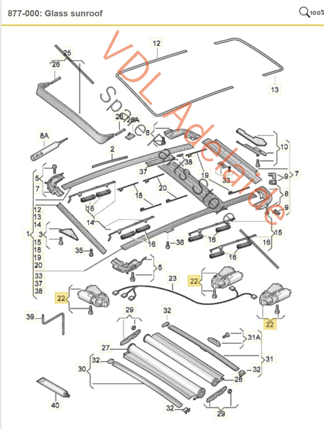 Audi Q7 6.0L V12 4L Sliding Glass Sunroof Roof / Roller Blind Motor 4L0959591A - Image 2