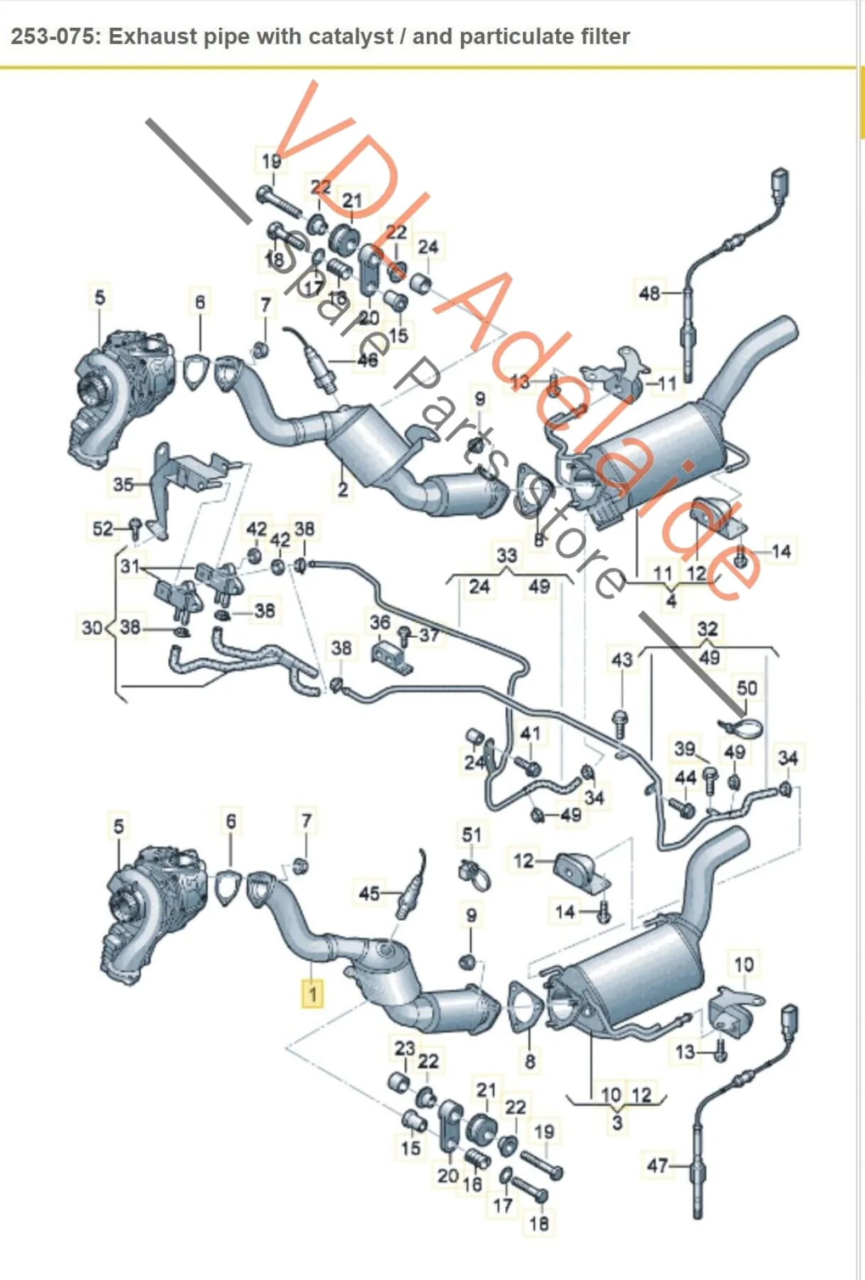Audi Q7 6.0L V12 4L Left Side Diesel Catalytic Converter 4L0254300CX - Image 2