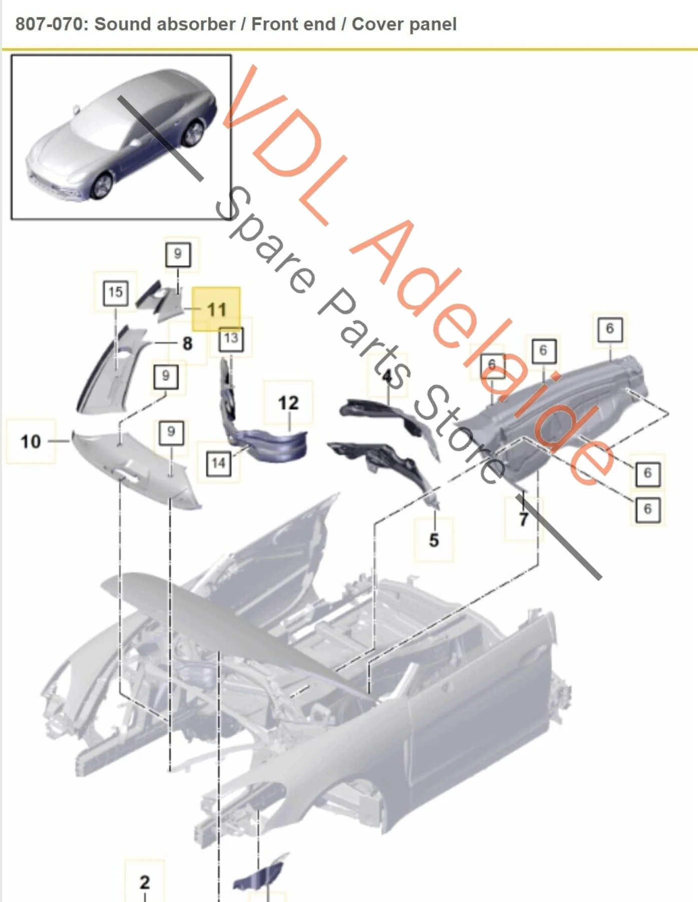 Porsche Panamera 971 Engine Bay Compartment Trim Top Left Near Bonnet Hinge 971805283