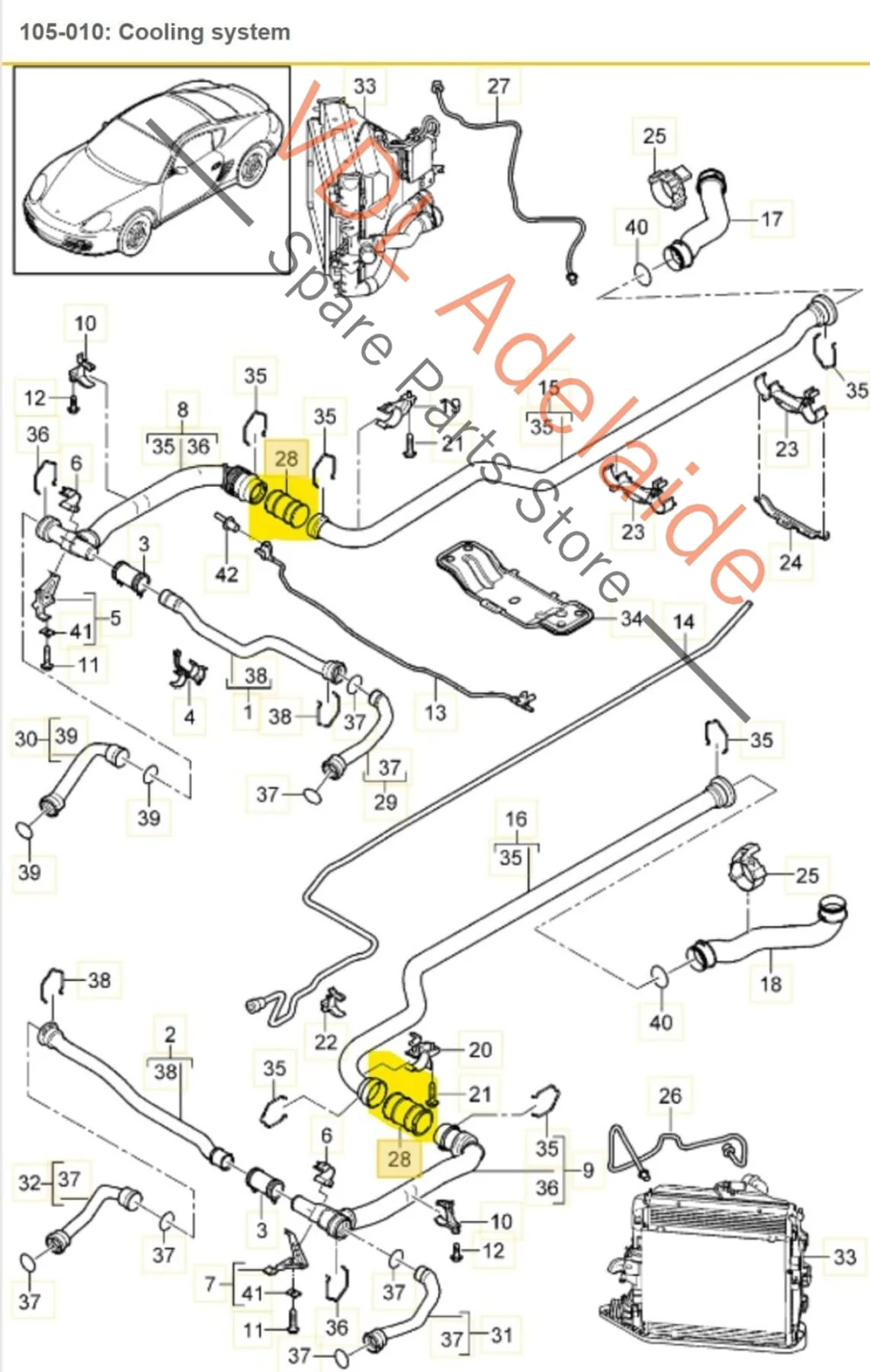 Porsche Cayman R 987 Coolant Hose Joiner Sleeve 99710655103 - Image 2