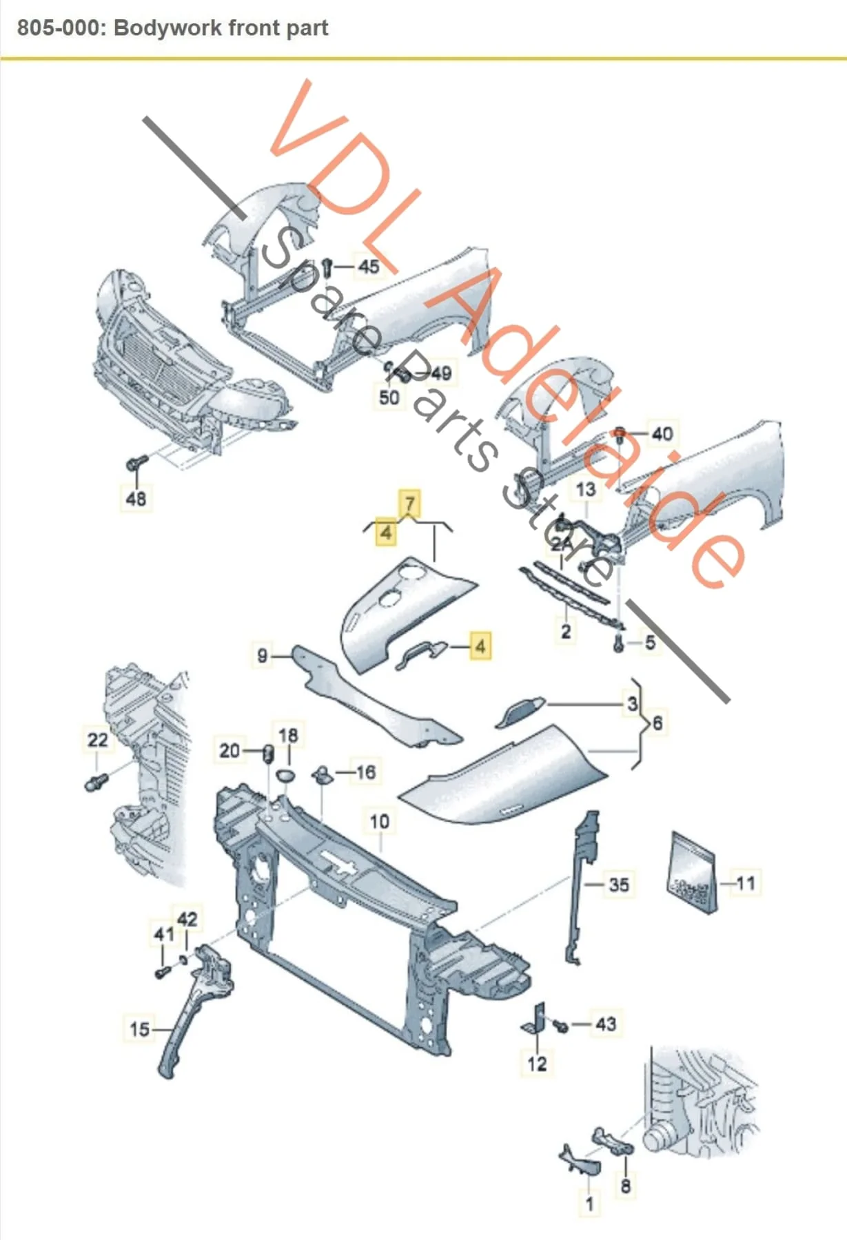 Volkswagen VW Touareg 7L R50 Engine Compartment Trim Right Side for 10 Cylinder - Image 3