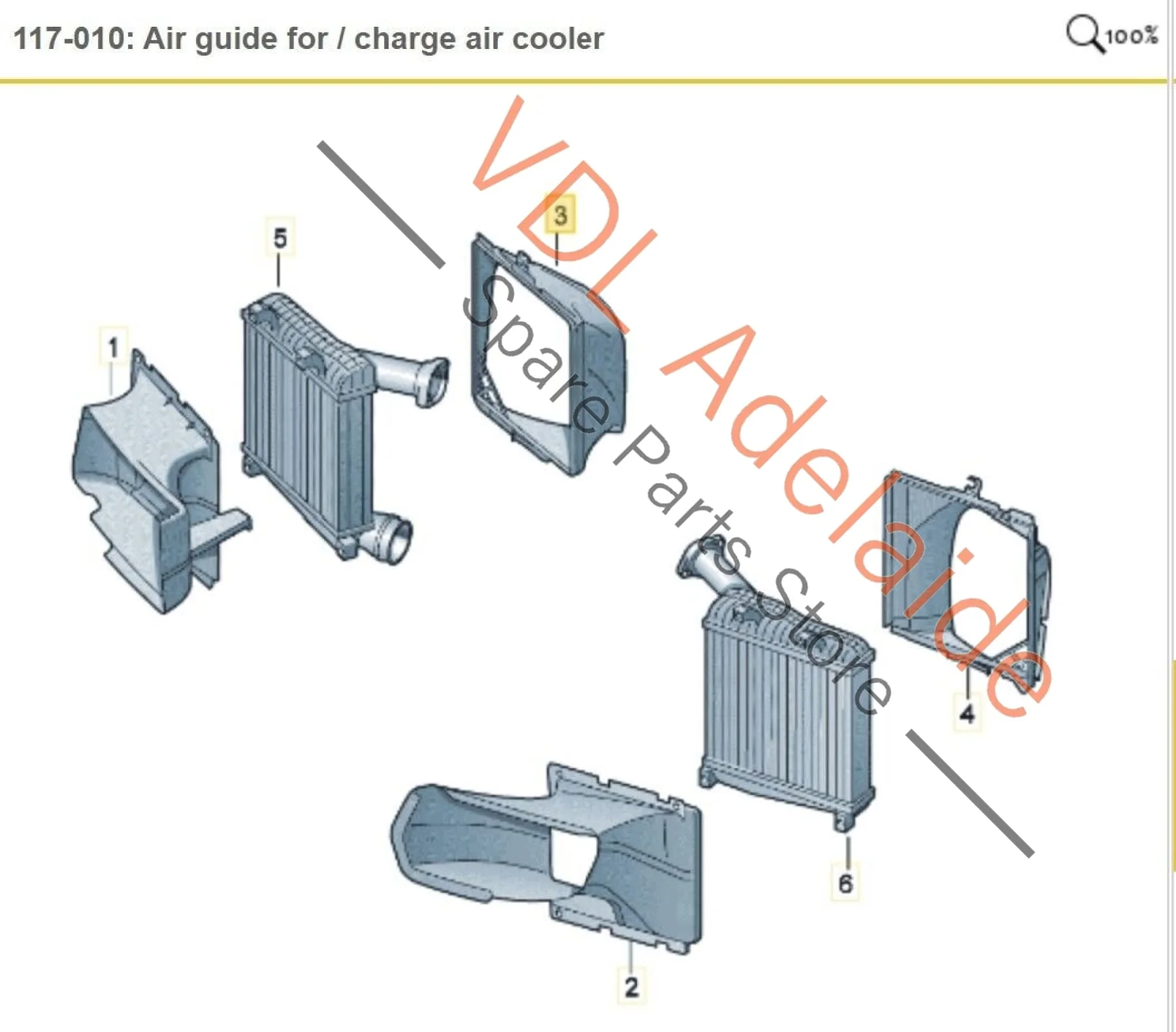 VW Touareg 7L R50 Intercooler Air Guide Right Side Back Rear 7L0117340 - Image 2