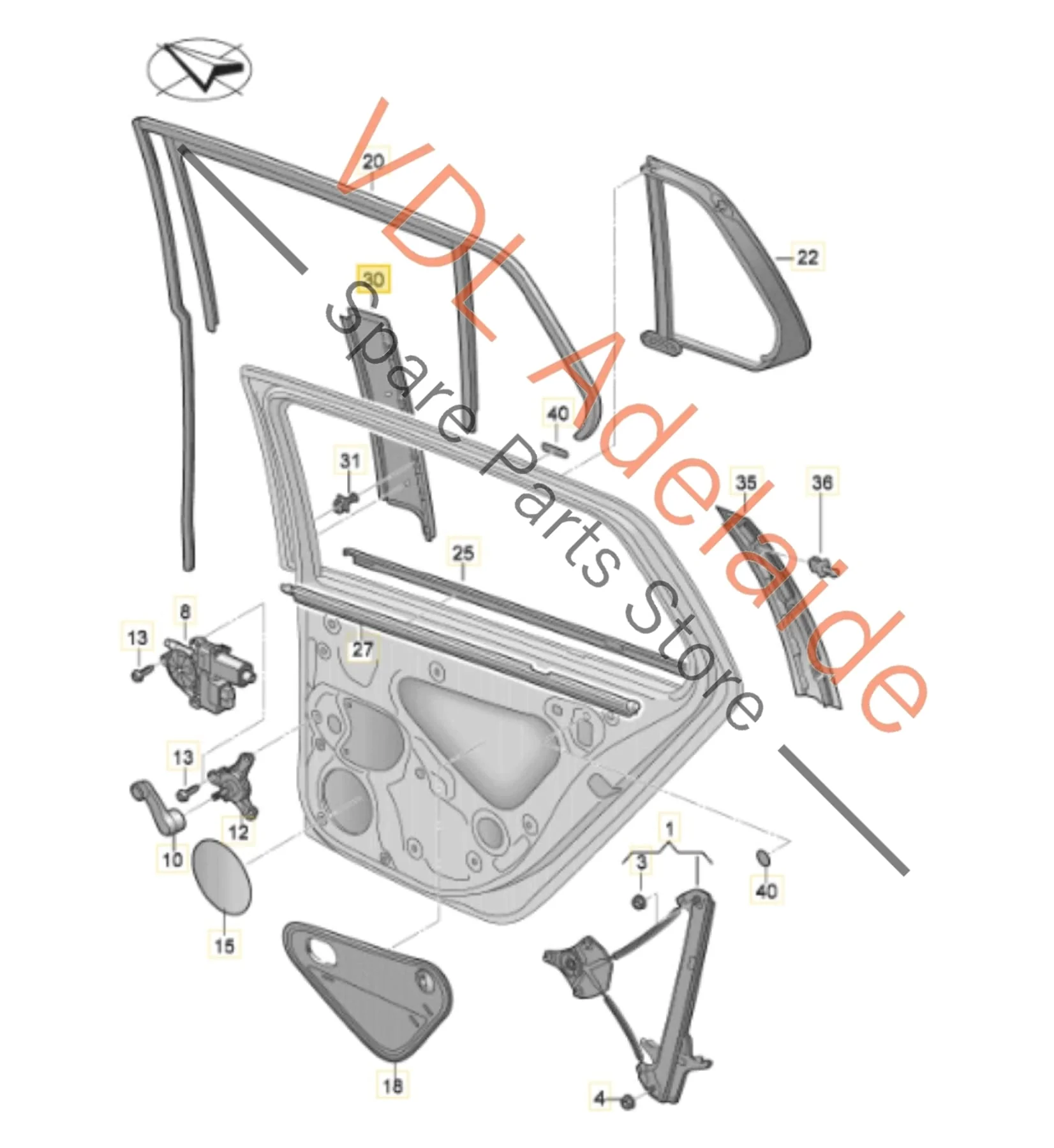 VW Golf R Mk7 Rear Right Door B-Pillar Window Frame Exterior Trim 5G6839902A - Image 2
