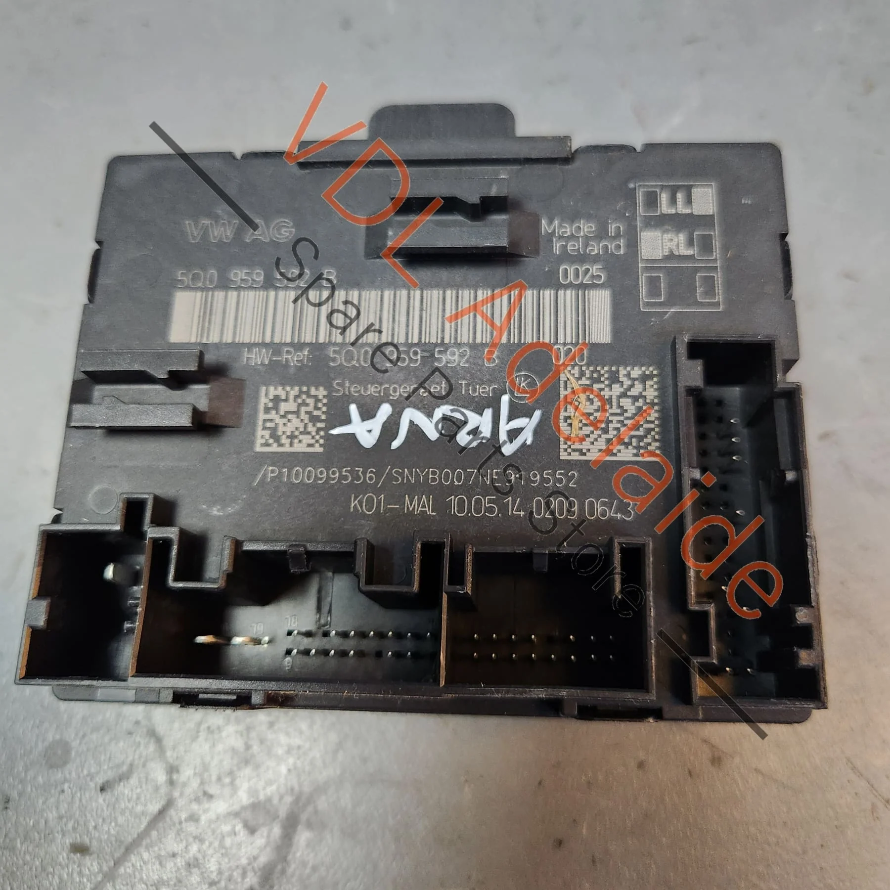 VW Golf GTi R Mk7 Front Passenger Door Control Module Unit RHD 5Q0959592B - Image 5