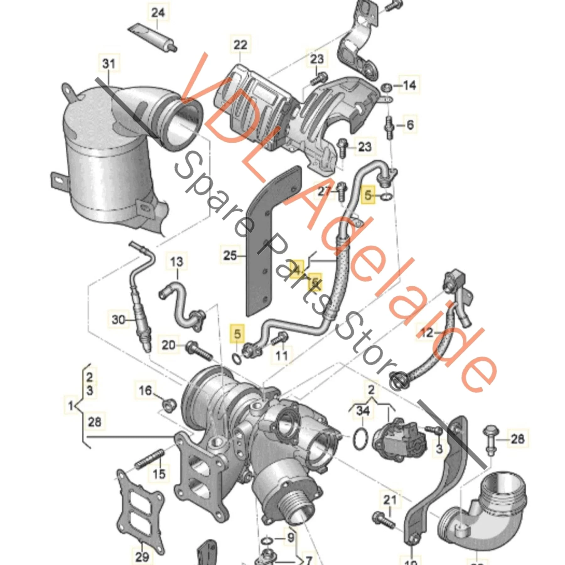 VW Golf MK7 Gti High Pressure Oil Feed Hose Turbo 06K145778AS 06K145778E - Image 2