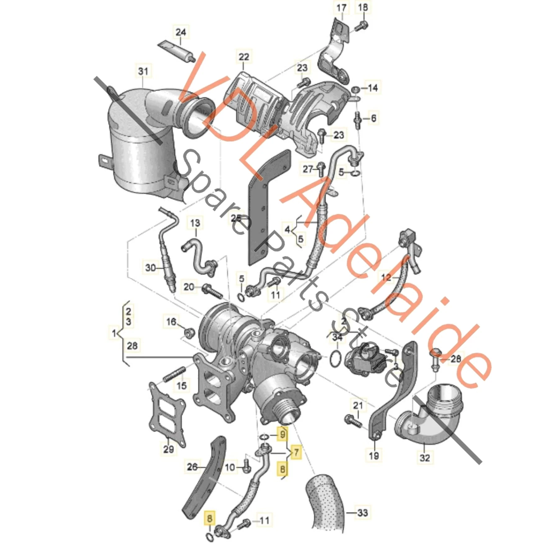 VW Golf MK7 Gti Low Pressure Oil Return Hose Turbo 06K145735T 06K145735F - Image 2