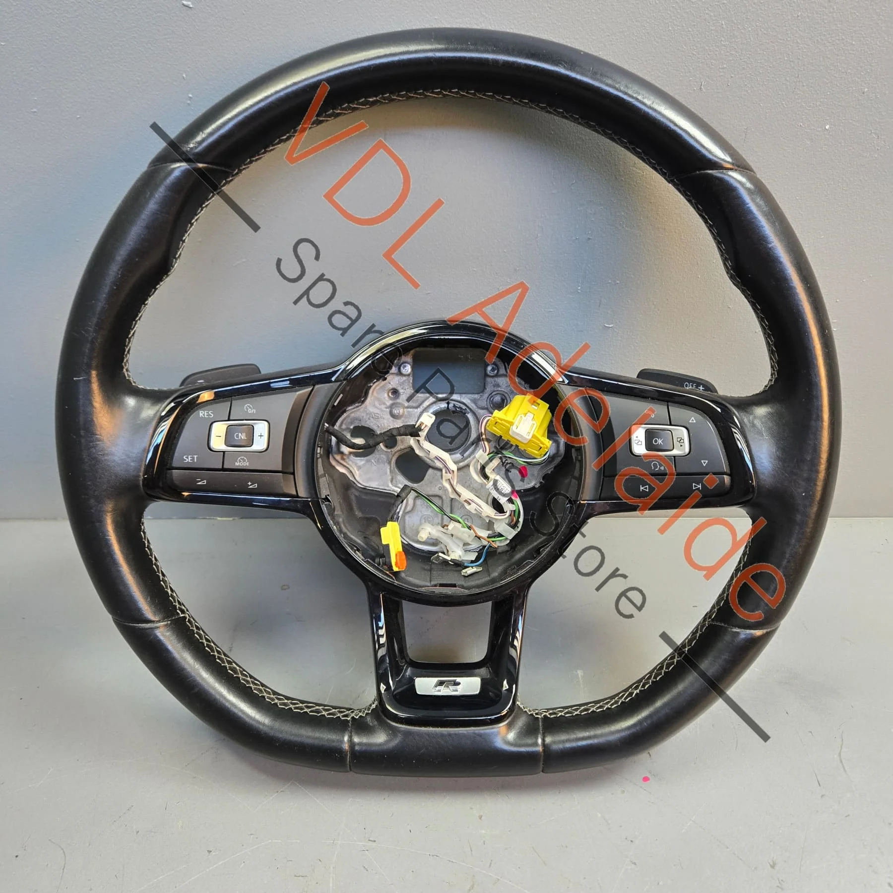 VW Golf R MK7 Flat Bottom Sports Leather Steering Wheel 5G0419091HS