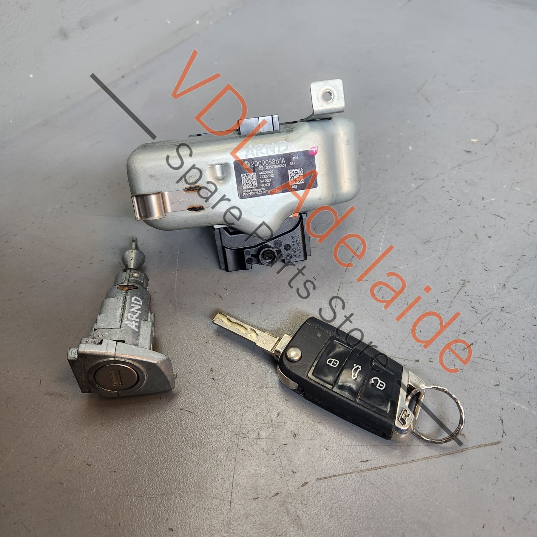 VW Golf MK7 Steering Lock & Key Set 2Q0905861A - Image 2