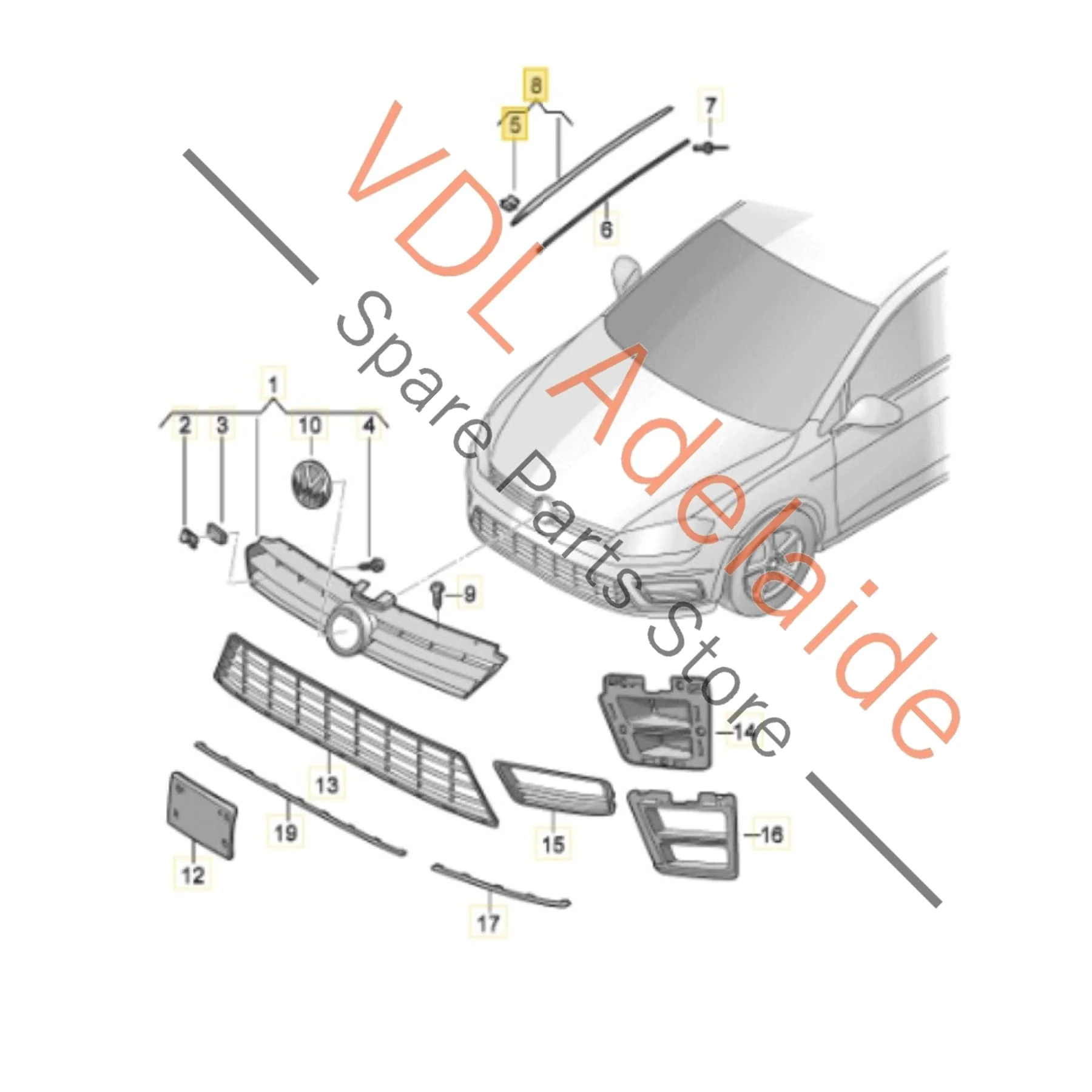 VW Golf MK7 Right Windscreen Water Deflector Edge Strip Trim Air Guide 5G0854328B - Image 2