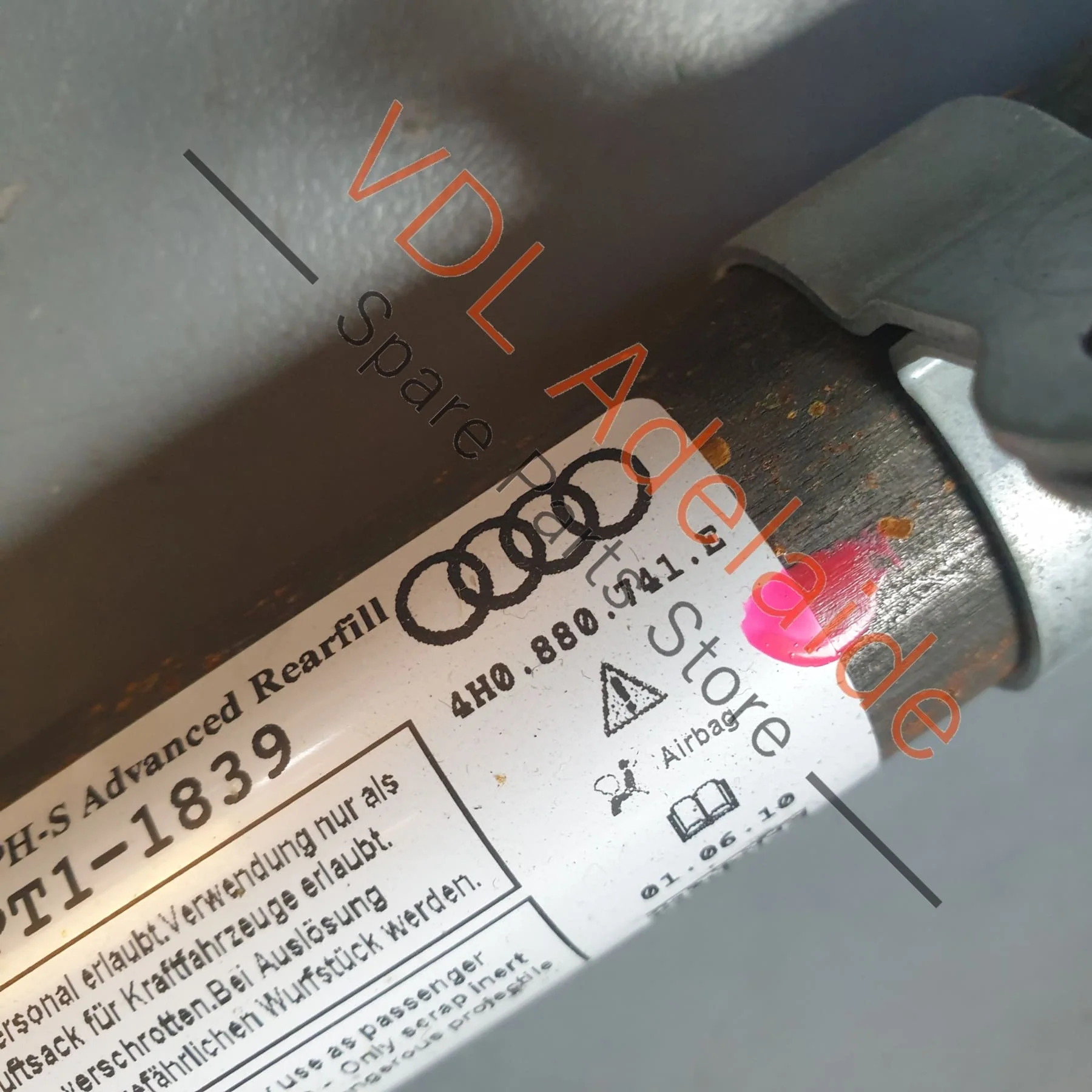 Audi A8 4H Left Side LHS Curtain Head Airbag Air Bag Unit 4H0880741E - Image 3