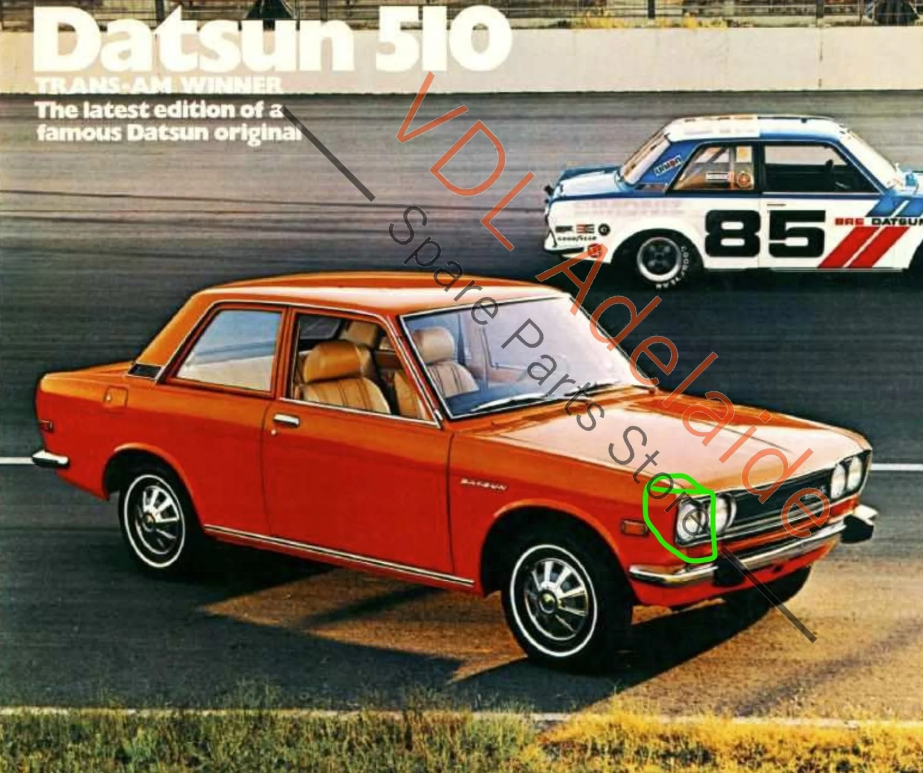 Datsun 1600 510 Front Right Stainless Steel Chrome Fender Trim Eyebrow Mould #B - Image 2