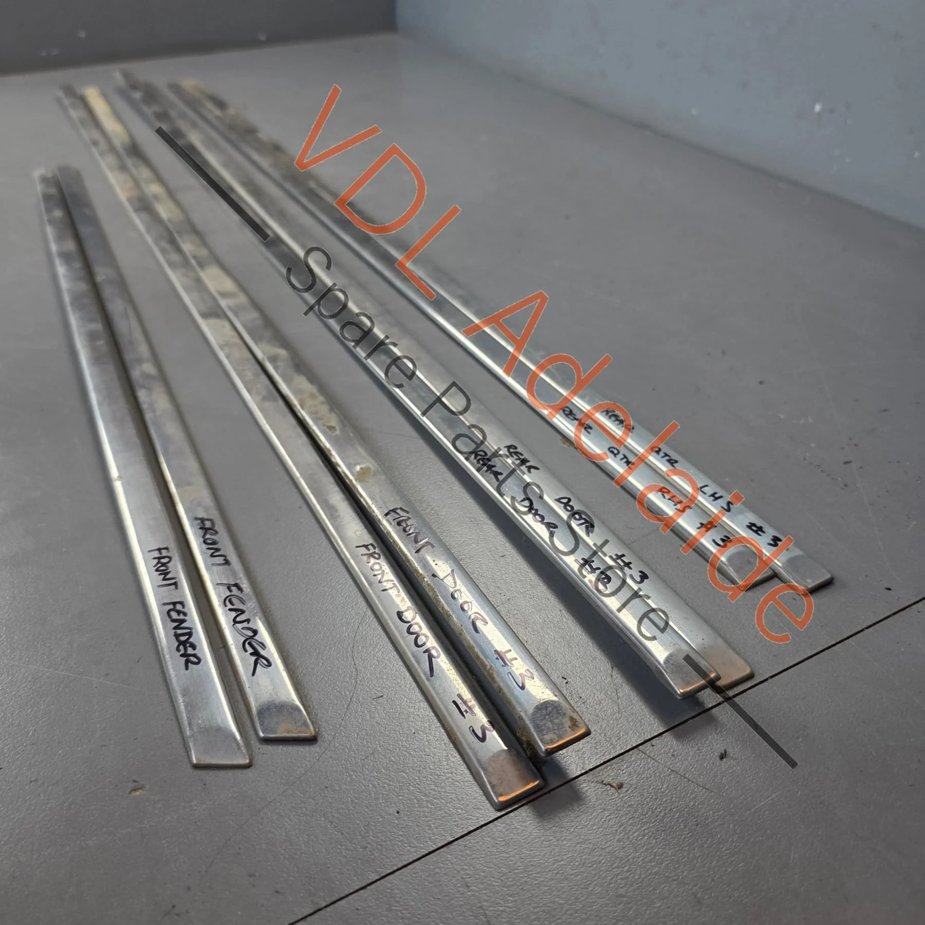 Datsun 1600 510 GL Deluxe Set of Side Chrome Trims Stainless for Fender Door & rear quarter panel #02 - Image 4