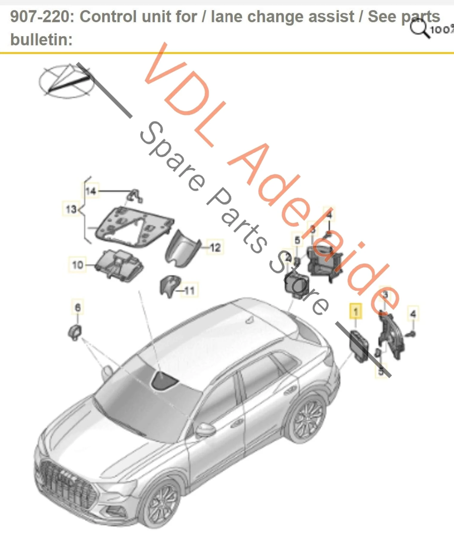 Audi Q2 Q3 Rear Left Side Lane Change Assist Radar Sensor SLAVE 3Q0907590K - Image 2