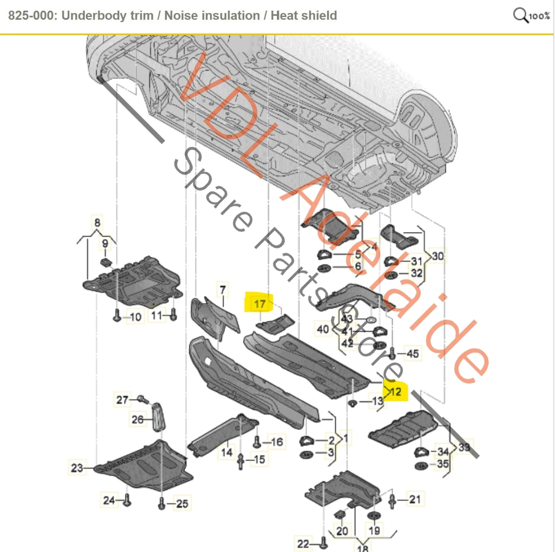 VW Golf Mk7 Right Side Underbody Trim Cover Splash Panel Guard 5Q0825202L 5Q0825272A - Image 2