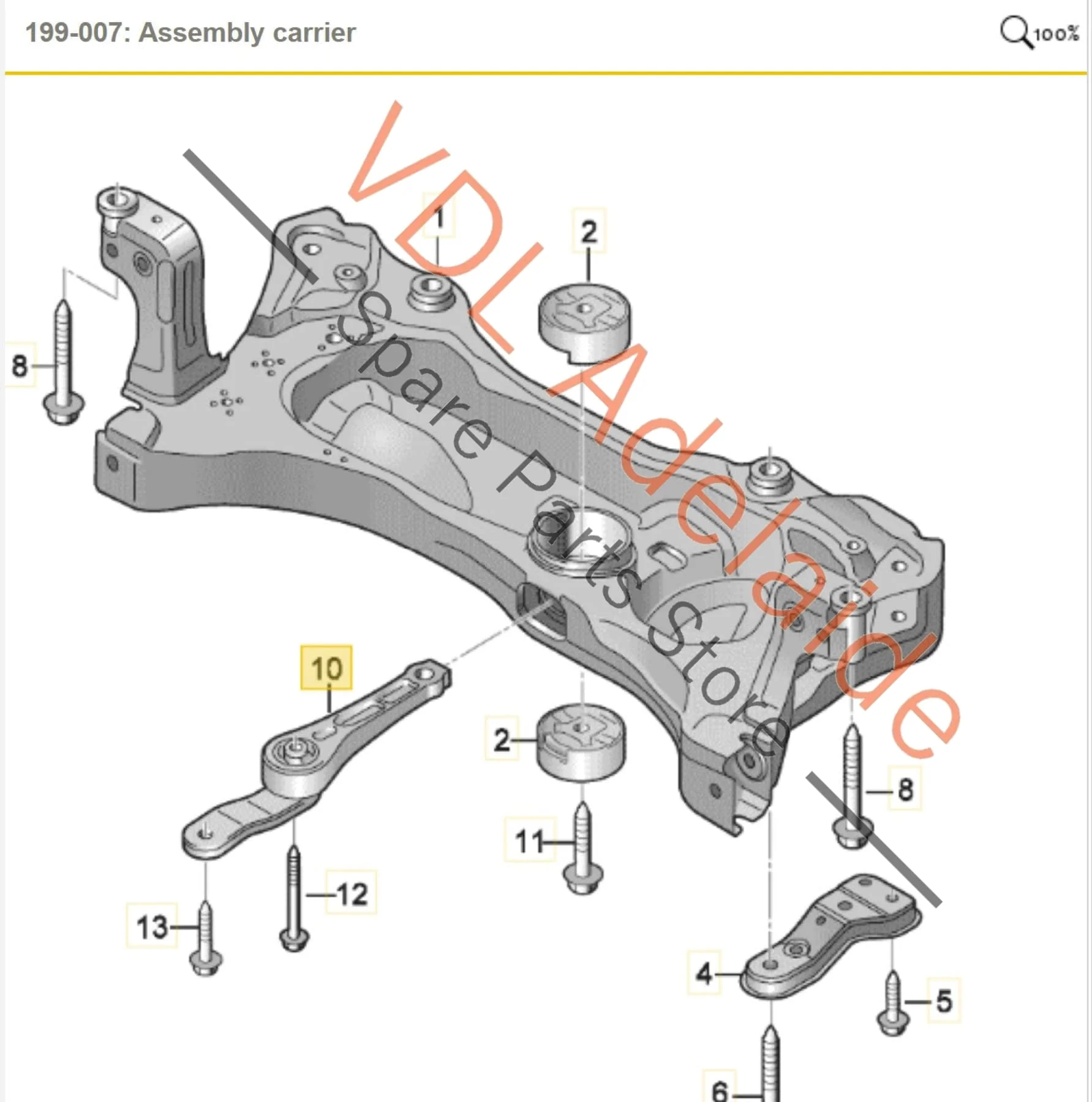 VW Golf GTi Mk7 Lower Pendulum Mount Support 5Q0199855J - Image 2