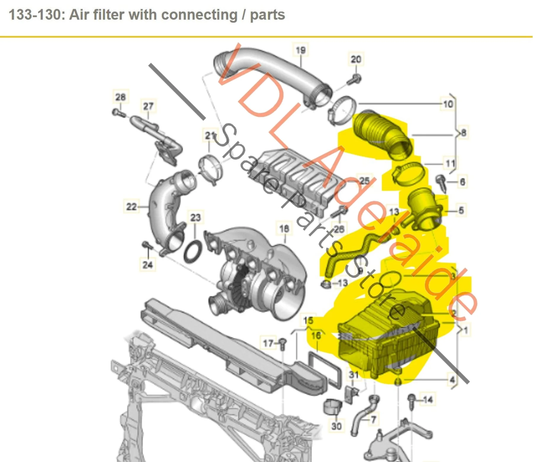 Audi RSQ3 F3 Air Filter Box 3Q0129607 83A129624A 8S0129638 - Image 2