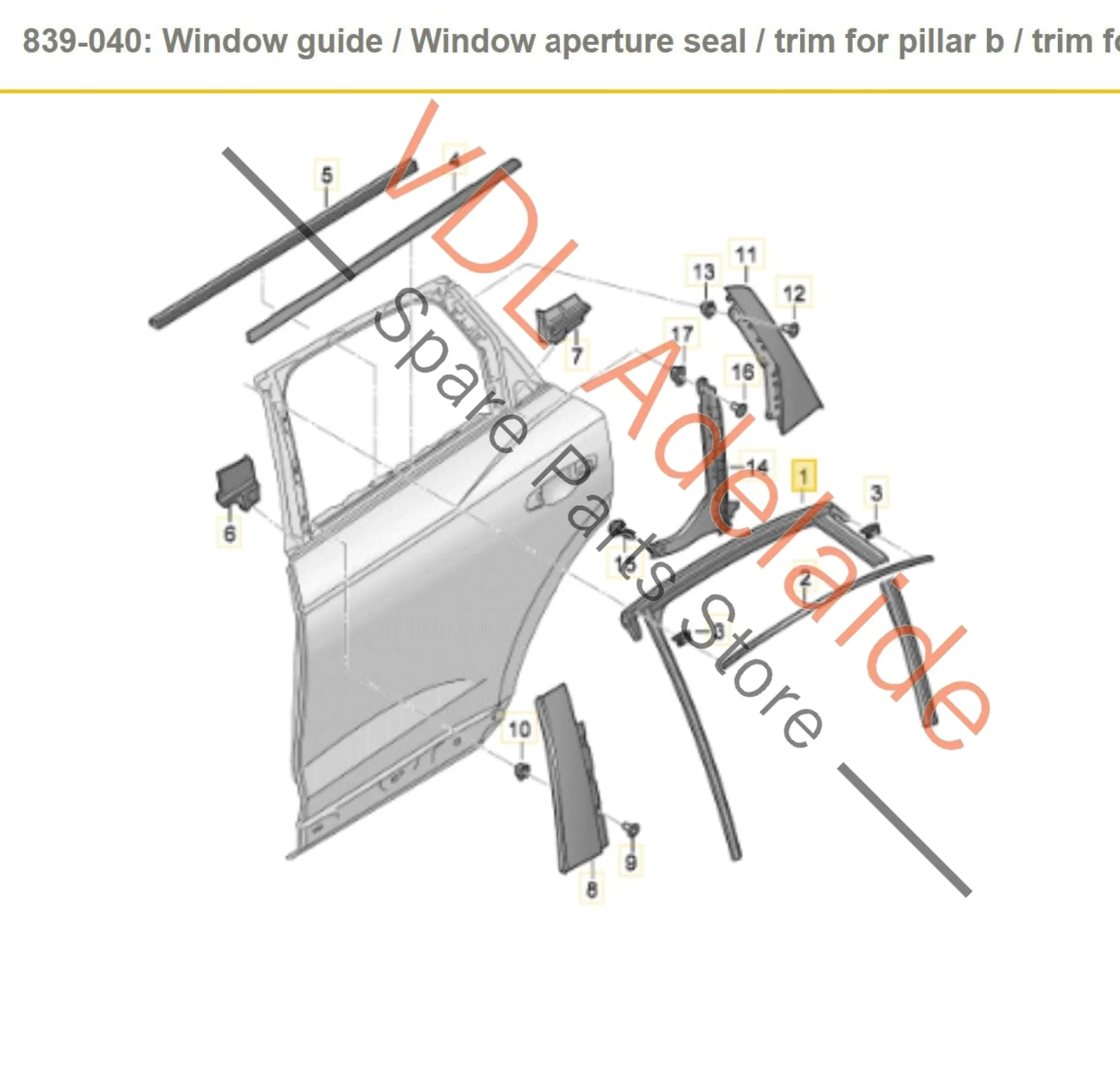 Audi Q3 RSQ3 F3 Rear Left Door Window Seal Rubber 83A839431 - Image 2