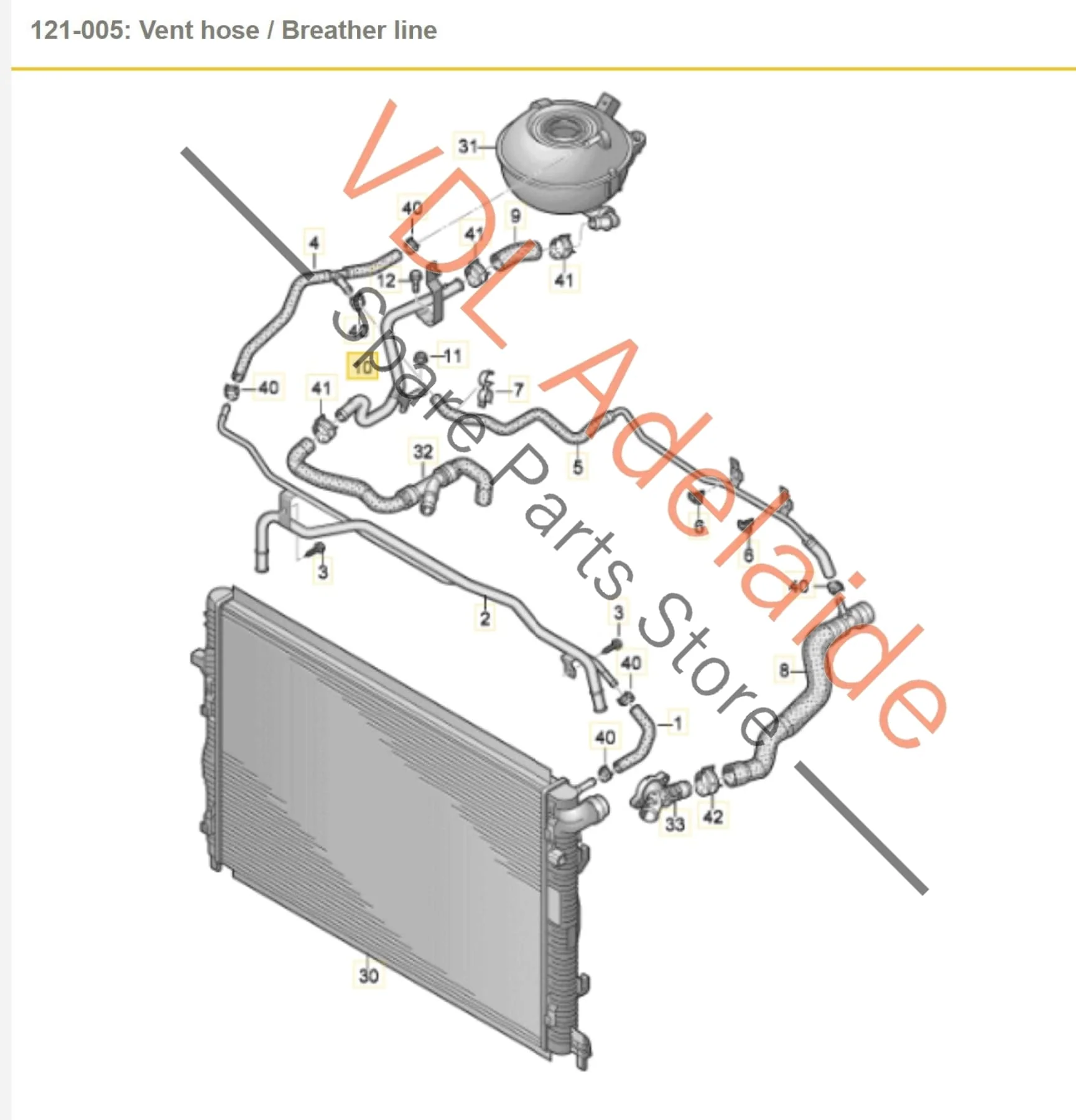 Audi RS3 RSQ3 F3 Coolant Pipe 8V0122480 - Image 2