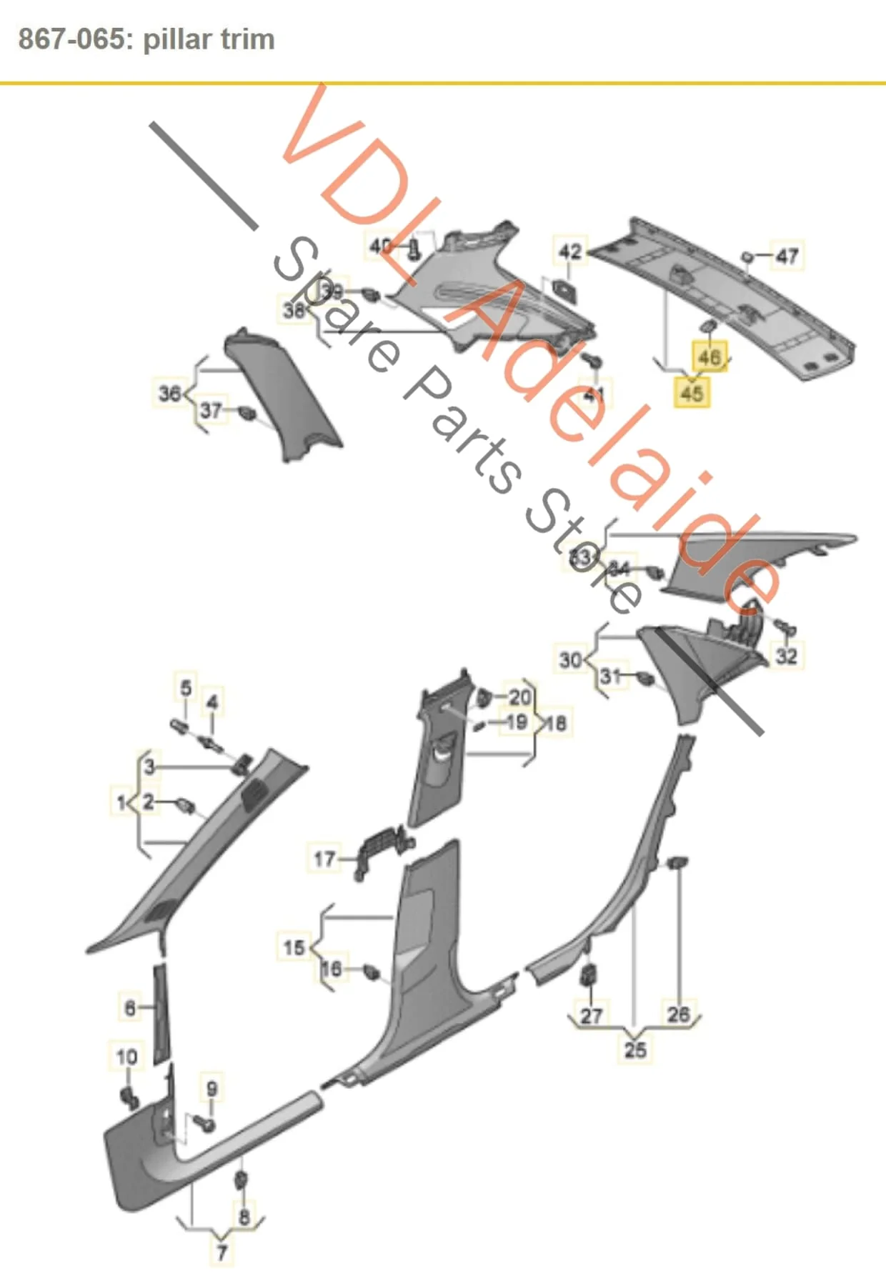 Audi A4 S4 Rear Trunk Hatch Boot Roof Load Edge Trim Strip Roof Interior Liner 8W9867839B V48 - Image 2