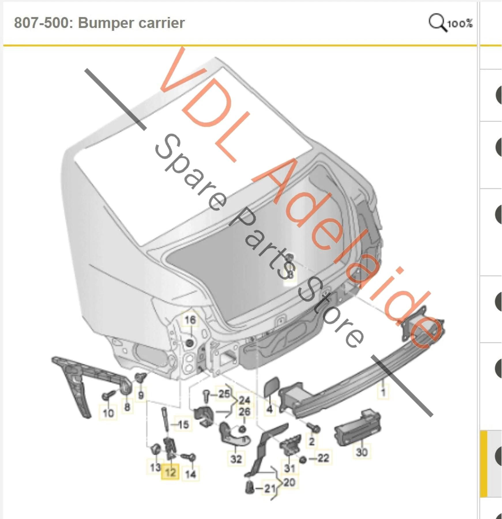 Audi A4 S4 Rear Right Bumper Retaining Bracket & Pin WHT007374 8W9807890B - Image 2