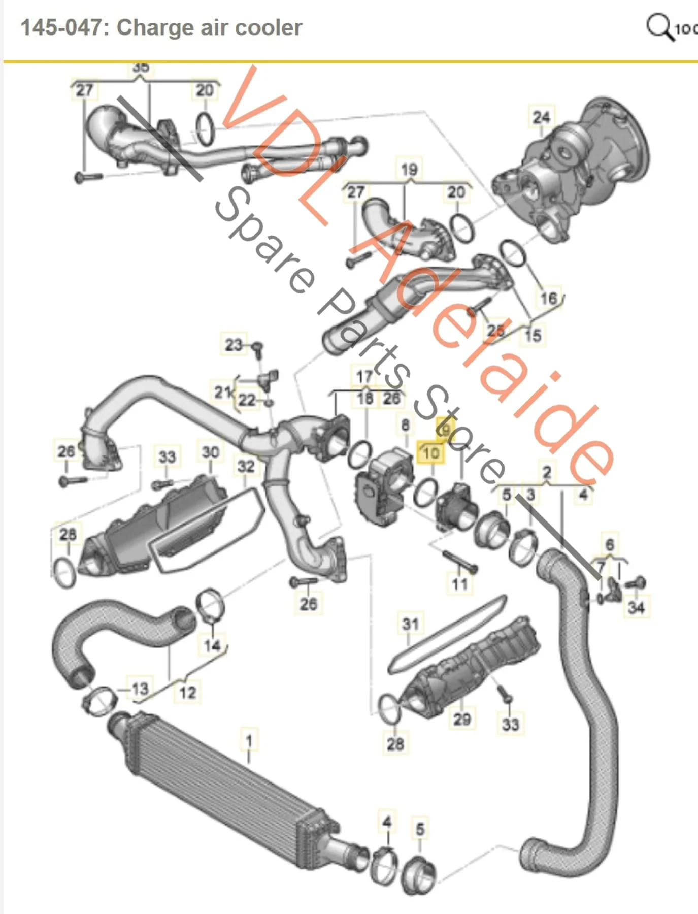 Audi S4 B9 Intake Pipe for Throttle Body 06M145674CN - Image 2
