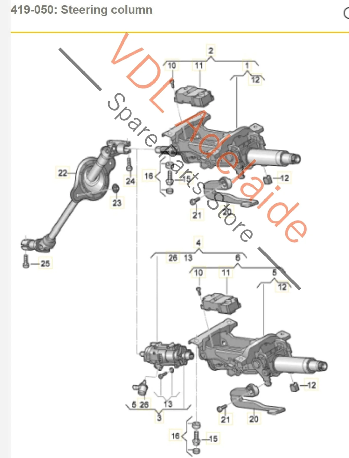 Audi A5 S5 RS5 F5 B9 Steering Column 8W0419501B - Image 4