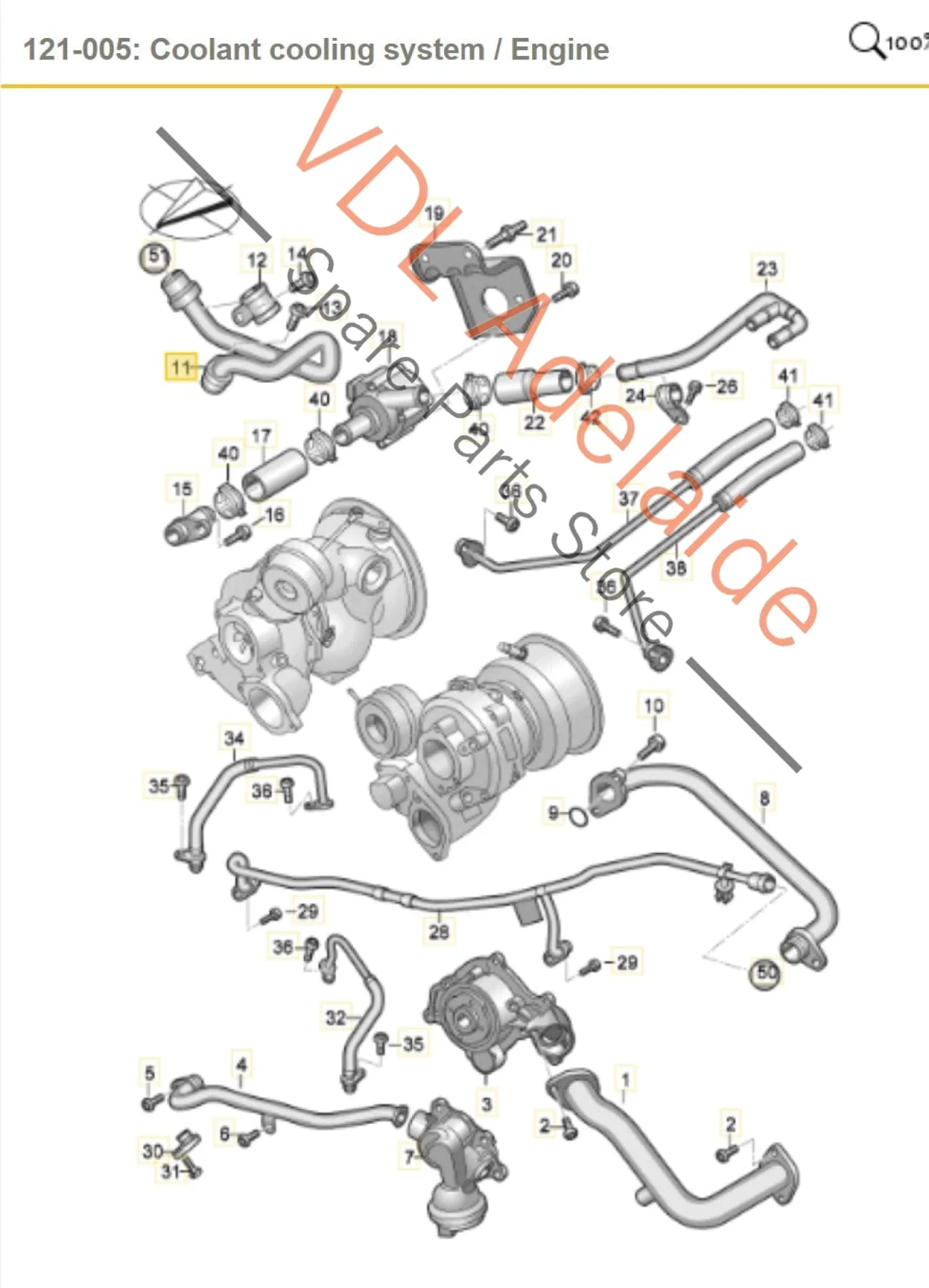 Audi RS4 RS5 Coolant Pipe 06M121075S - Image 2
