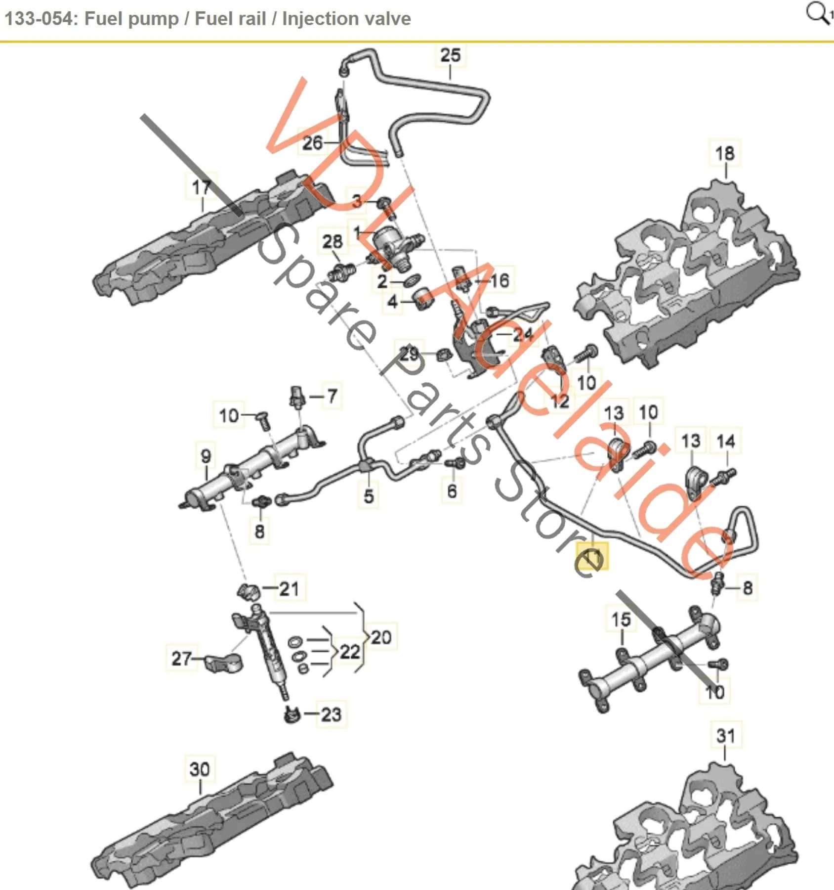 Audi RS4 RS5 High Pressure Fuel Supply Line Pipe 06M127507AB - Image 2