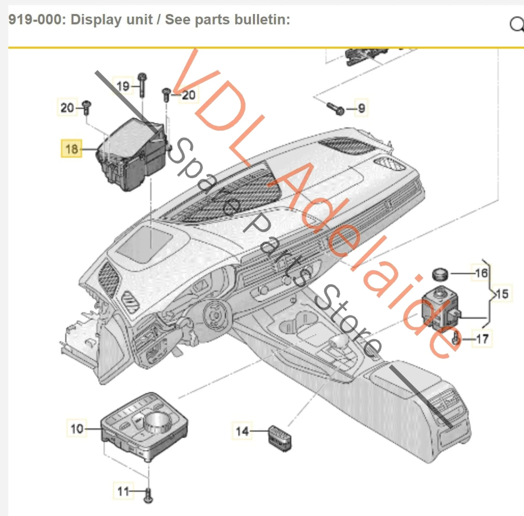 Audi A5 F5 S5 Windscreen Heads Up Display Unit for RHD 8W6919617A - Image 2
