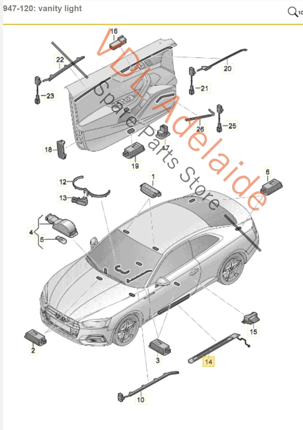 Pair of Audi A5 F5 S-Line Illuminated Door Sill Trim Strips Scuff Plates for Coupe - Image 3