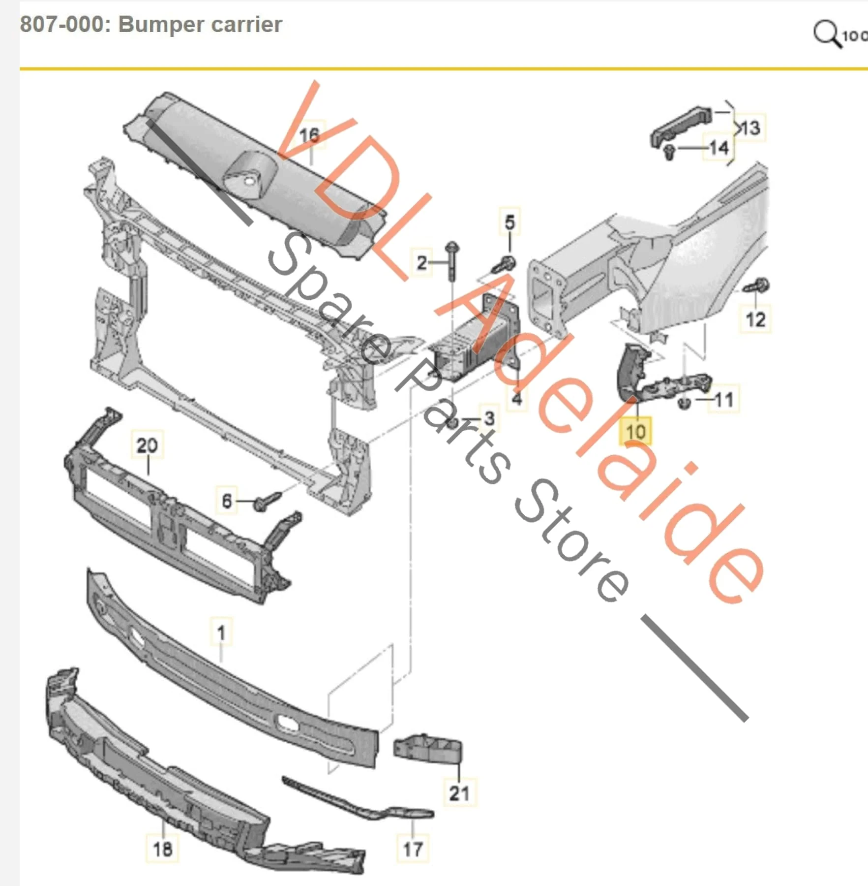 Audi A5 F5 Front Left Bumper Bracket 8W6807283 - Image 2