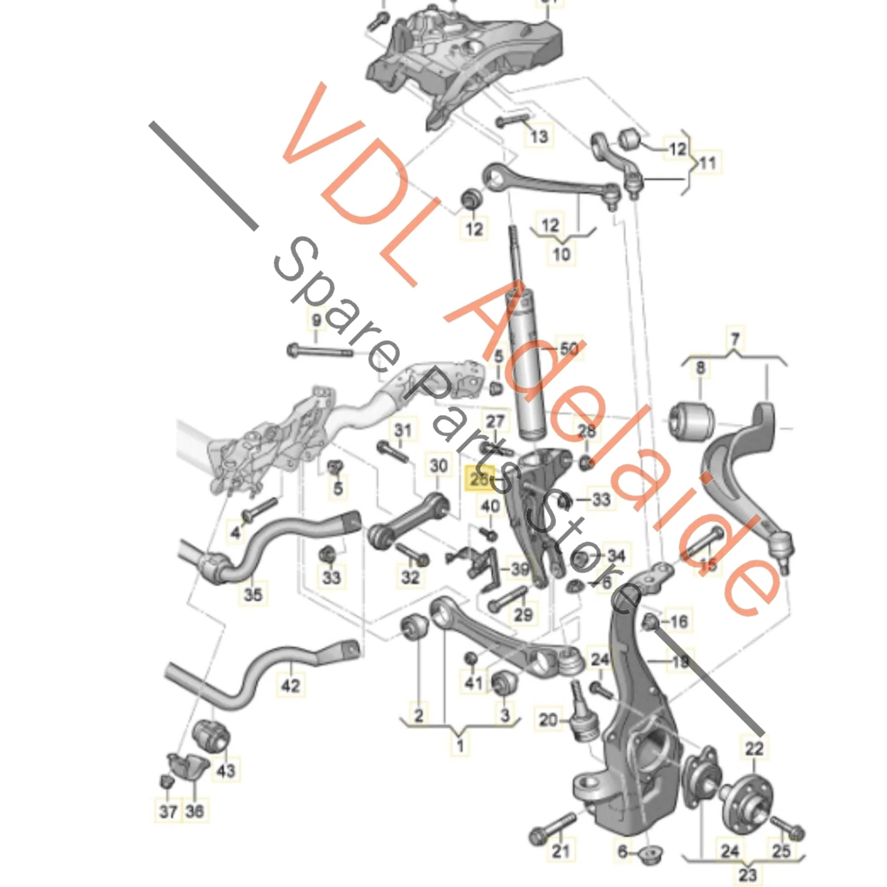Audi A4 B9 A5 F5 Front Left Suspension Fork 8W0413037G - Image 2