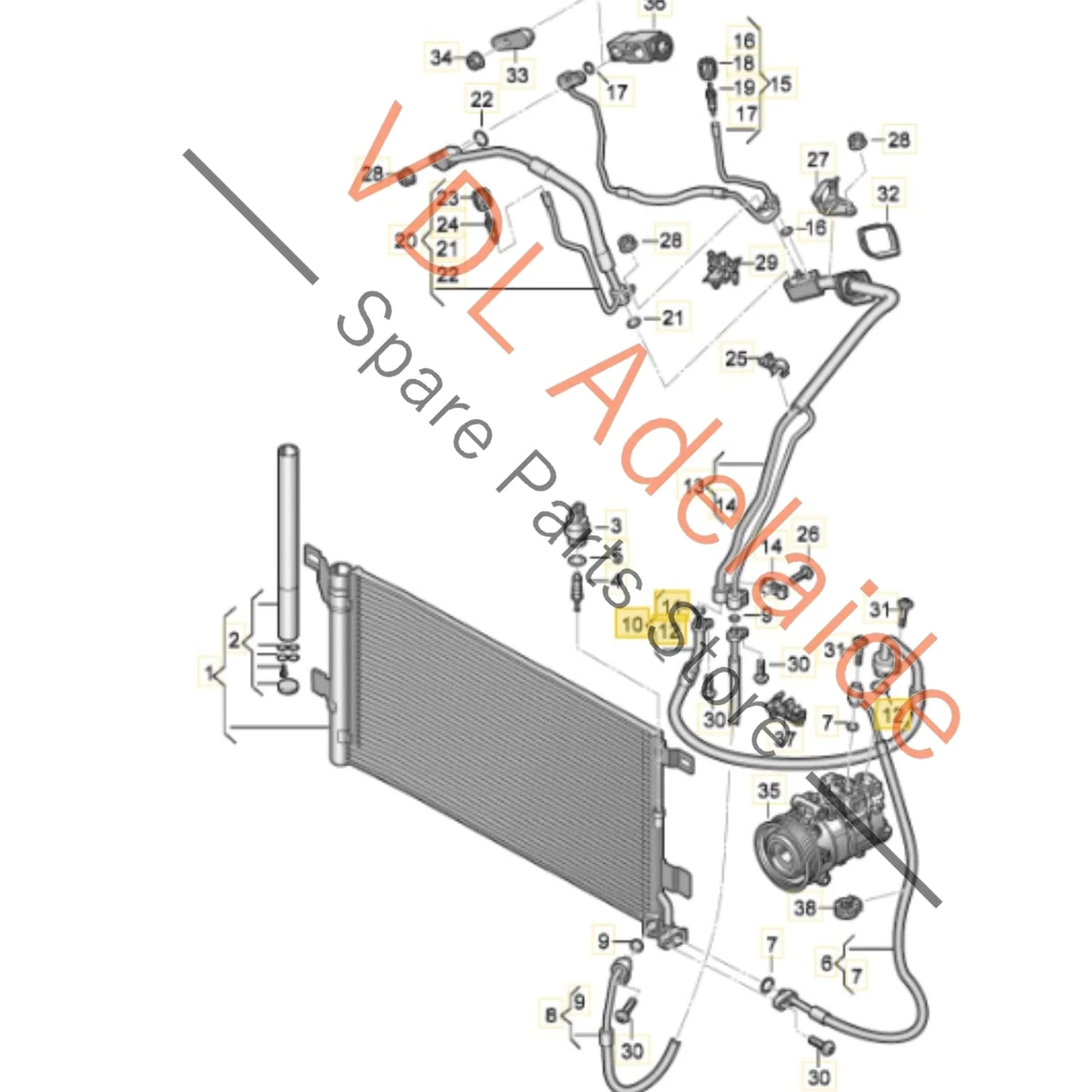 Audi S5 F5 B9 AC Refrigerant Gas Hose Line Pipe 8W0816743D - Image 2