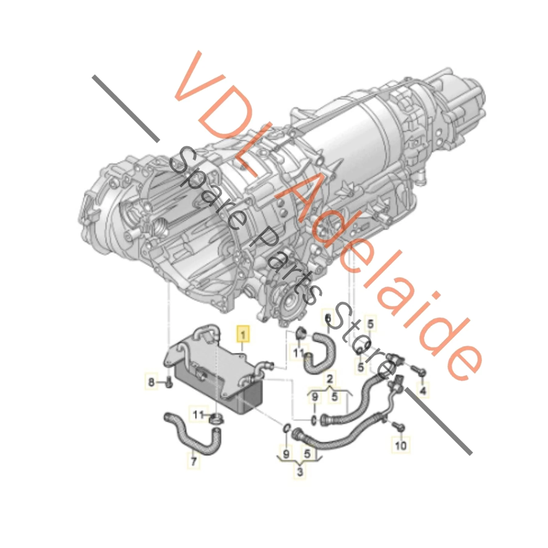 Audi 0D5 Gearbox Oil Cooler 4M0317021G A4 A5 Q5 Q7 - Image 2